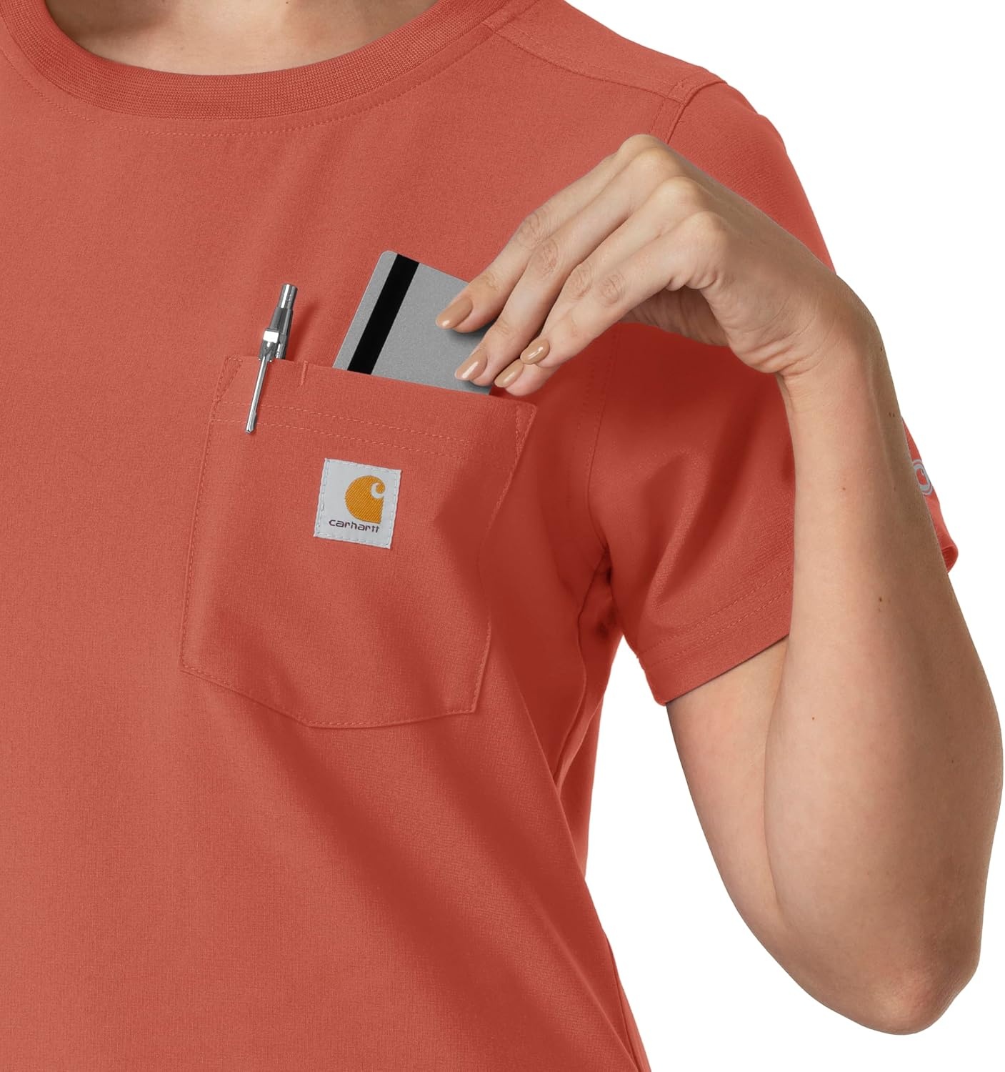 image:imageCarhartt Force CrossFlex Womens Crew Neck Scrub TopDusty Cedar