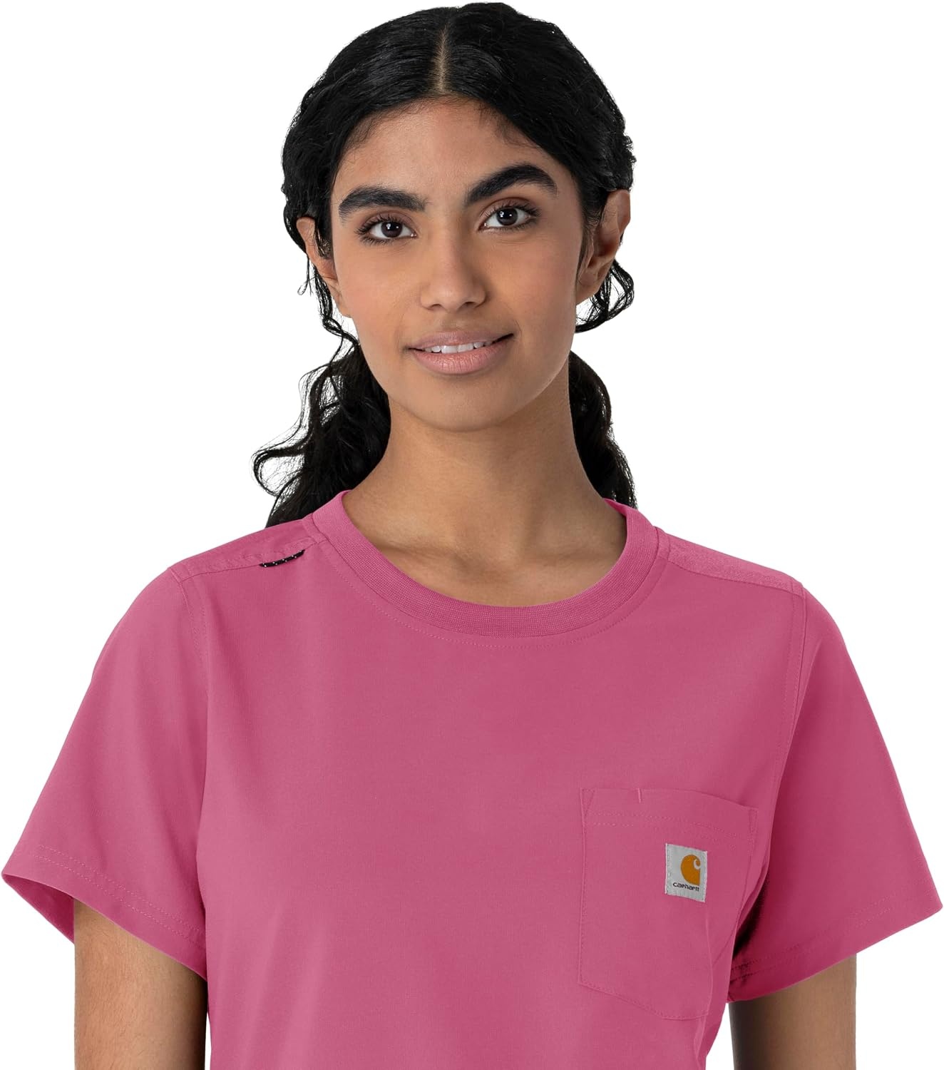 image:imageCarhartt Force CrossFlex Womens Crew Neck Scrub TopElectric Fuschia