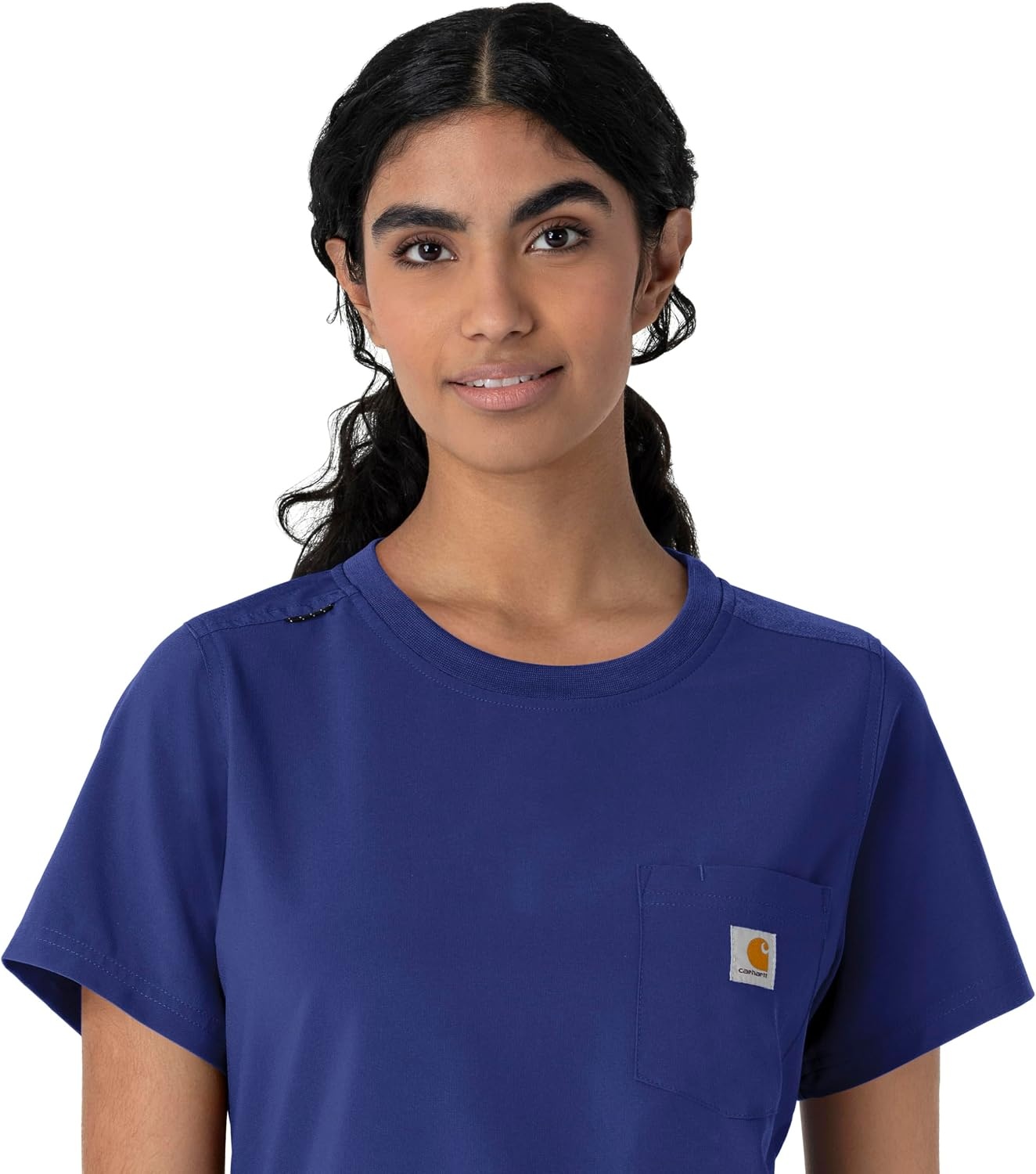 image:imageCarhartt Force CrossFlex Womens Crew Neck Scrub TopGalaxy Blue