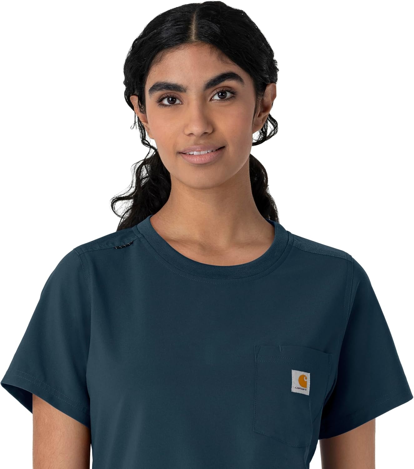 image:imageCarhartt Force CrossFlex Womens Crew Neck Scrub TopNavy