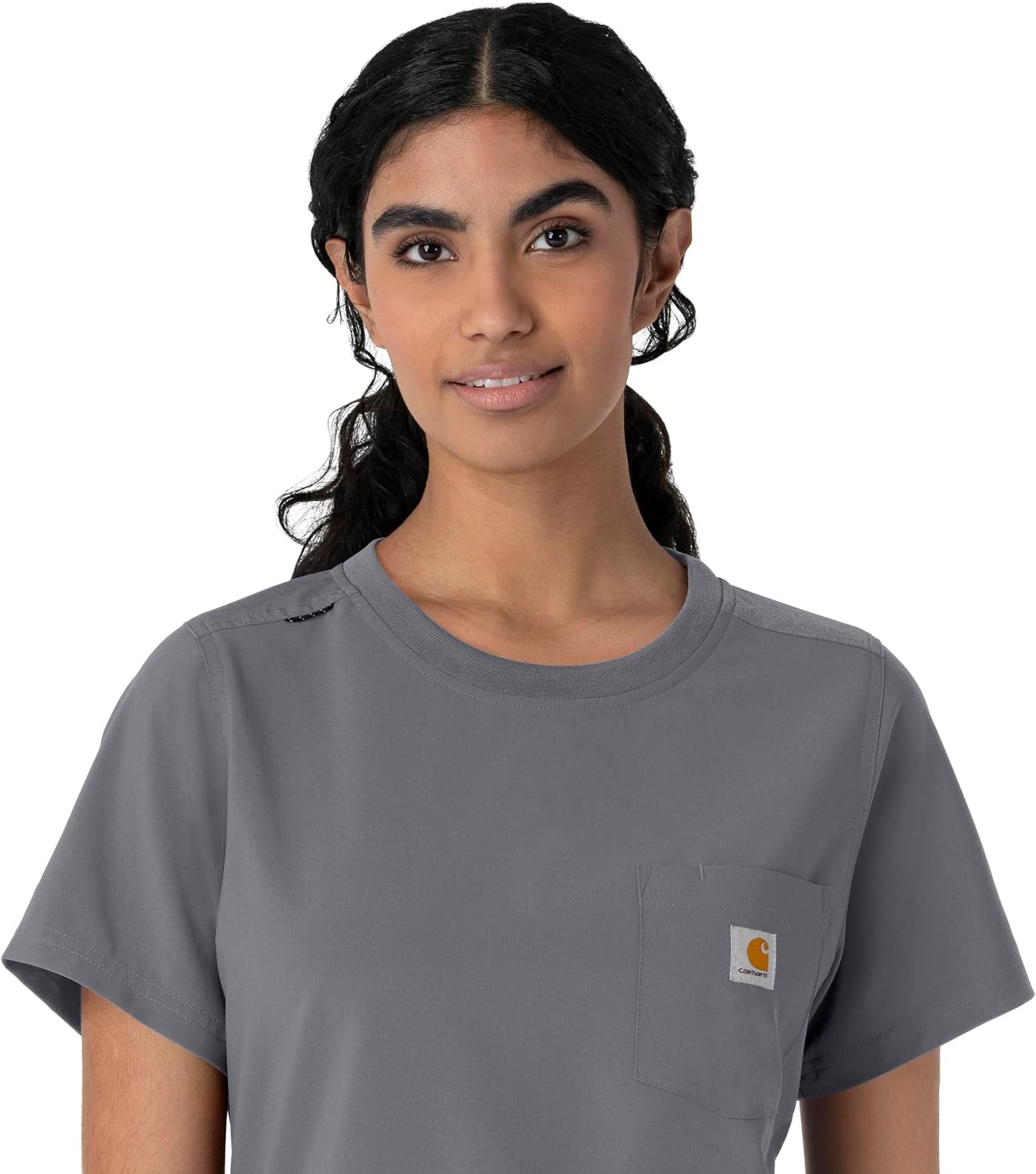 image:imageCarhartt Force CrossFlex Womens Crew Neck Scrub TopPewter