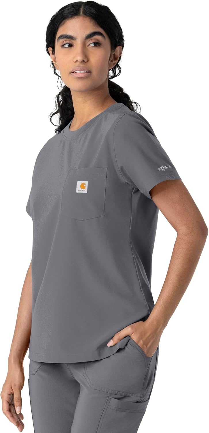 image:imageCarhartt Force CrossFlex Womens Crew Neck Scrub TopPewter