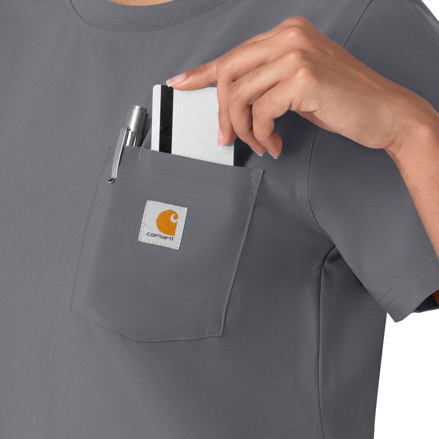 image:imageCarhartt Force CrossFlex Womens Crew Neck Scrub TopPewter