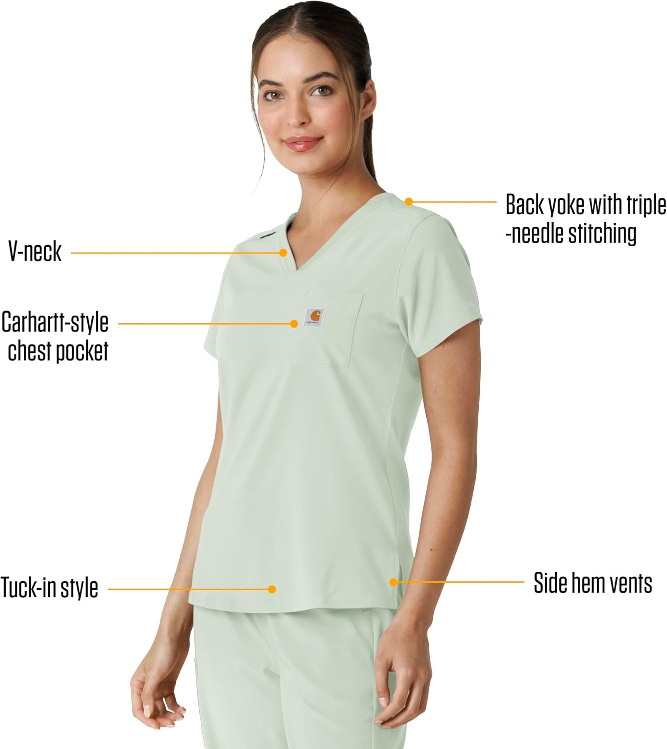 image:imageCarhartt Force CrossFlex Womens Tuckin Scrub TopBig Sky