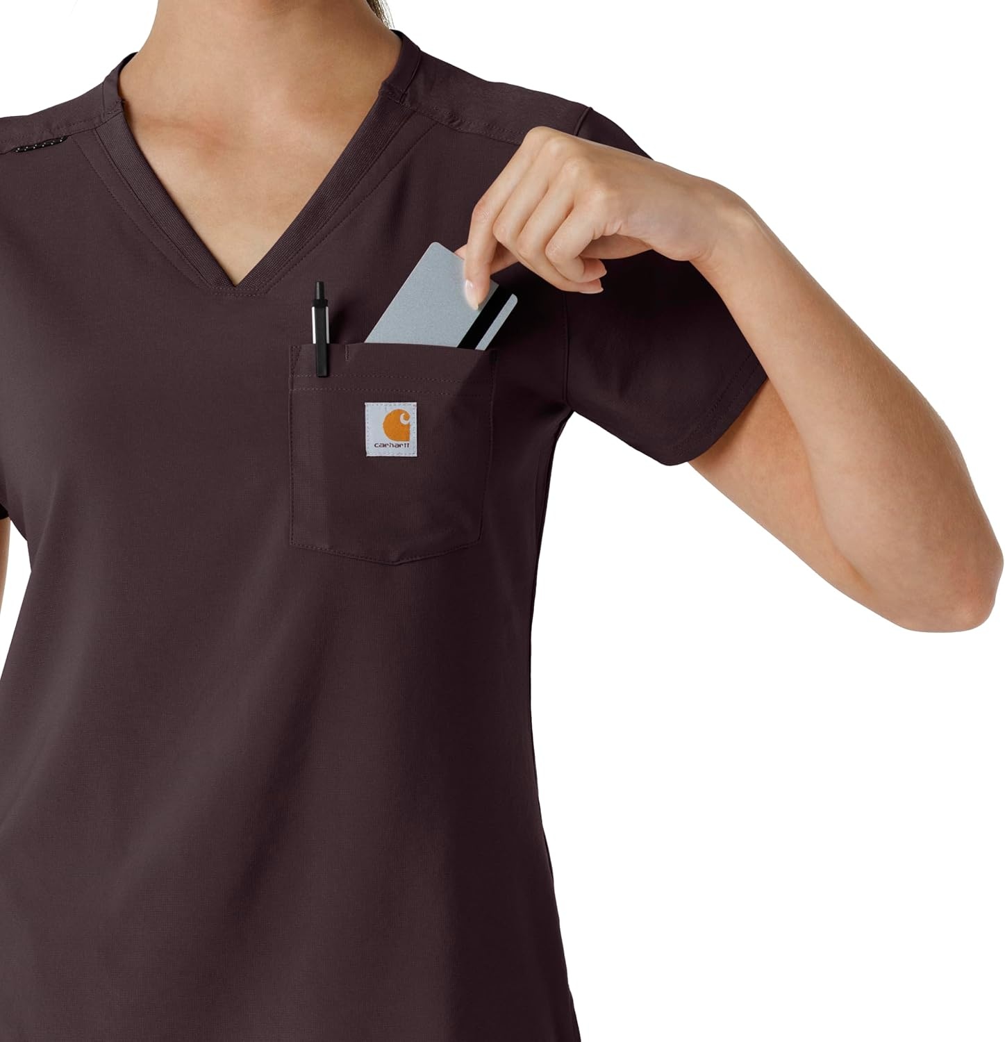 image:imageCarhartt Force CrossFlex Womens Tuckin Scrub TopDark Sepia