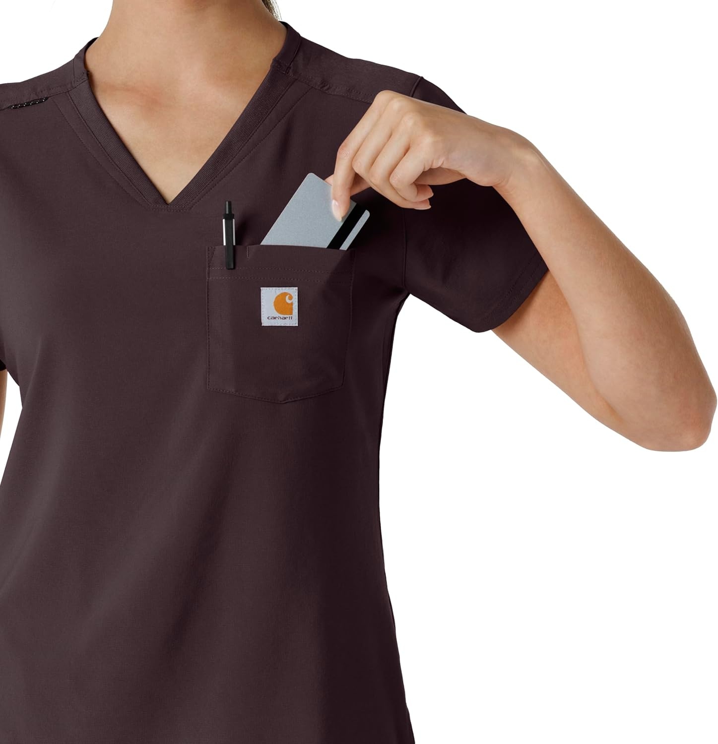 image:imageCarhartt Force CrossFlex Womens Tuckin Scrub TopDark Sepia