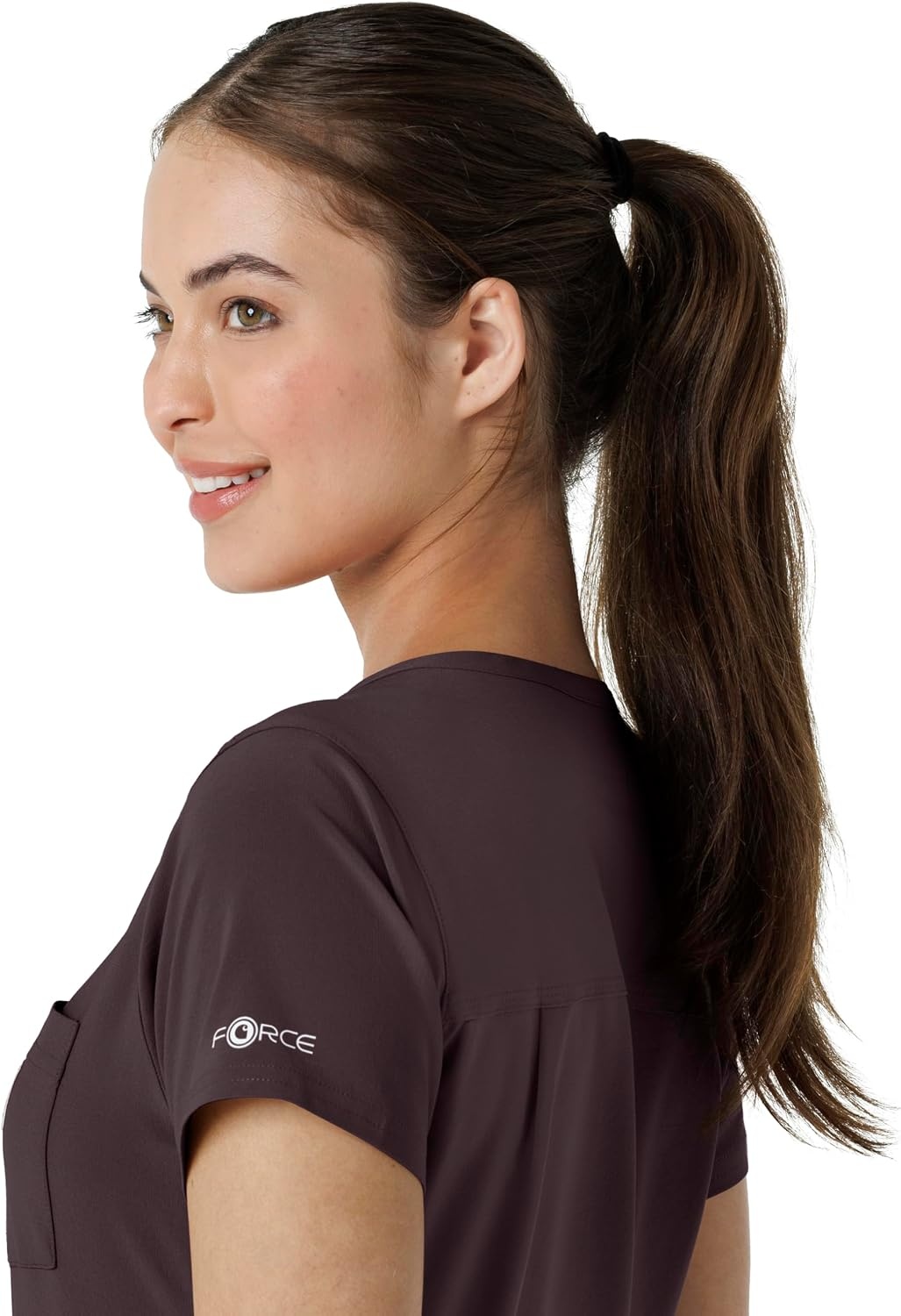 image:imageCarhartt Force CrossFlex Womens Tuckin Scrub TopDark Sepia
