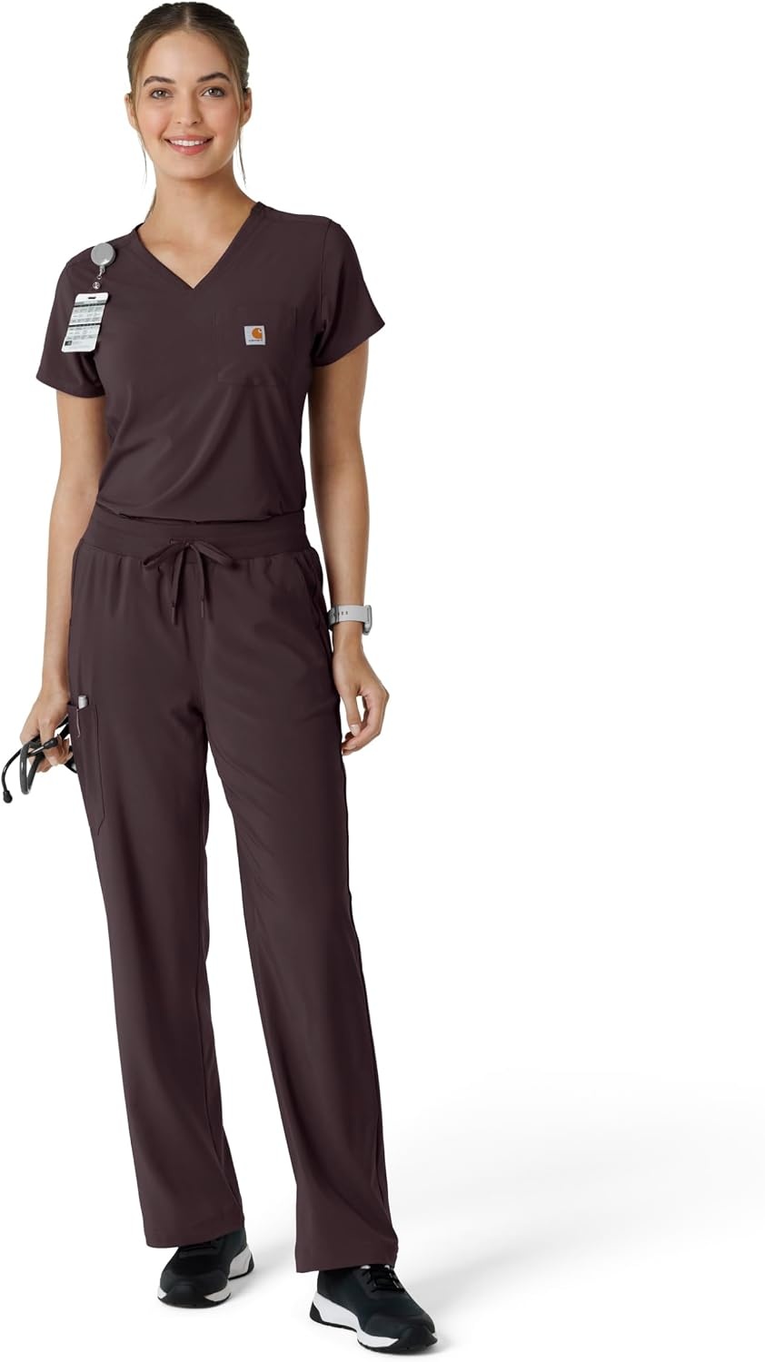 image:imageCarhartt Force CrossFlex Womens Tuckin Scrub TopDark Sepia