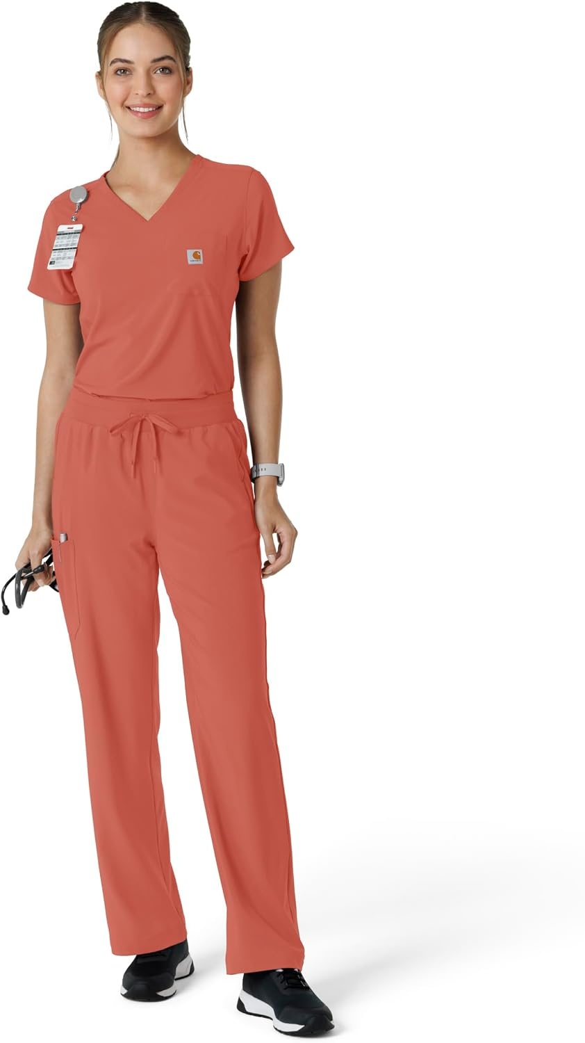 image:imageCarhartt Force CrossFlex Womens Tuckin Scrub TopDusty Cedar