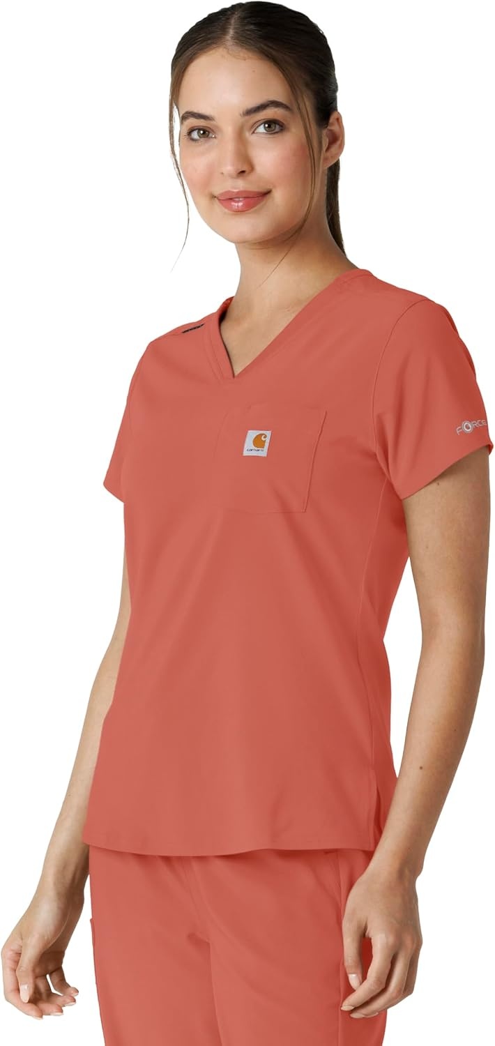 image:imageCarhartt Force CrossFlex Womens Tuckin Scrub TopDusty Cedar