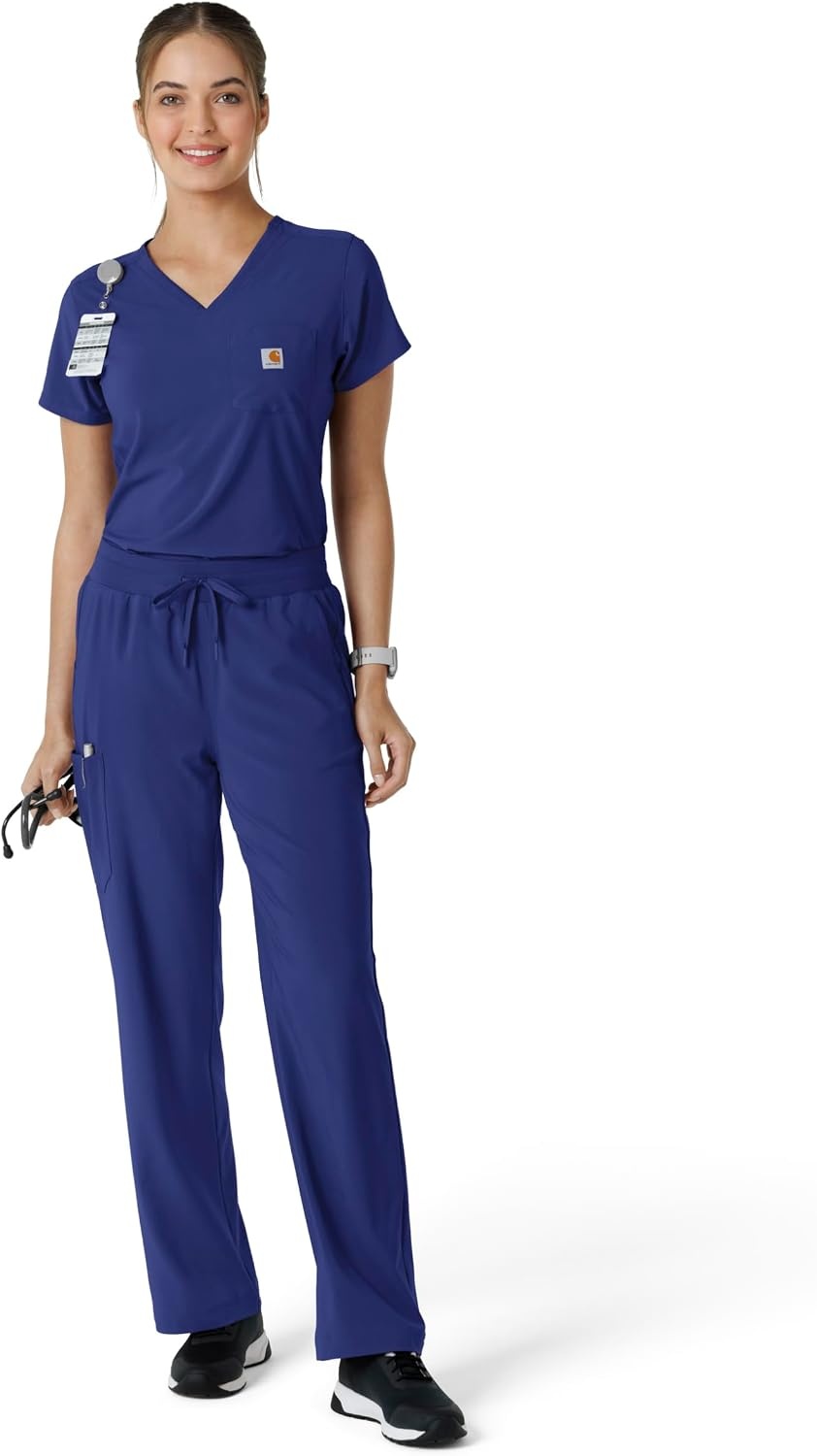 image:imageCarhartt Force CrossFlex Womens Tuckin Scrub TopGalaxy Blue