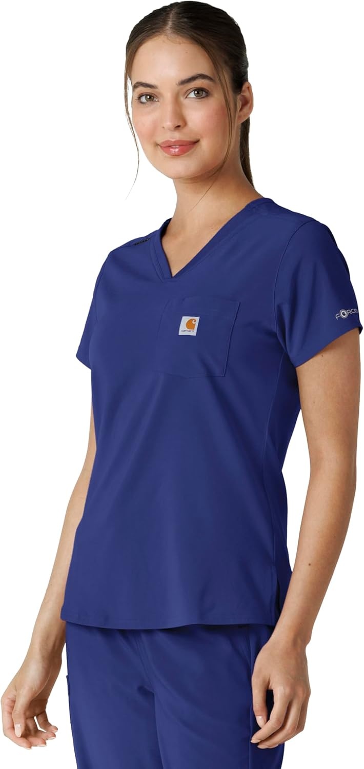 image:imageCarhartt Force CrossFlex Womens Tuckin Scrub TopGalaxy Blue