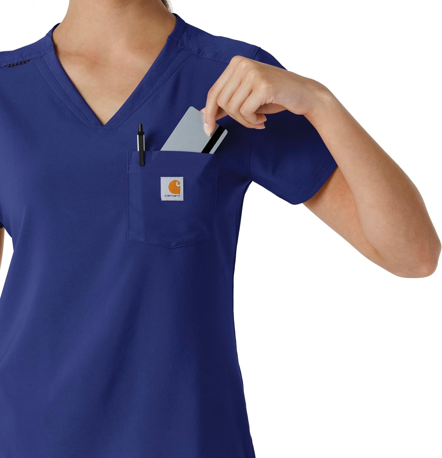 image:imageCarhartt Force CrossFlex Womens Tuckin Scrub TopGalaxy Blue