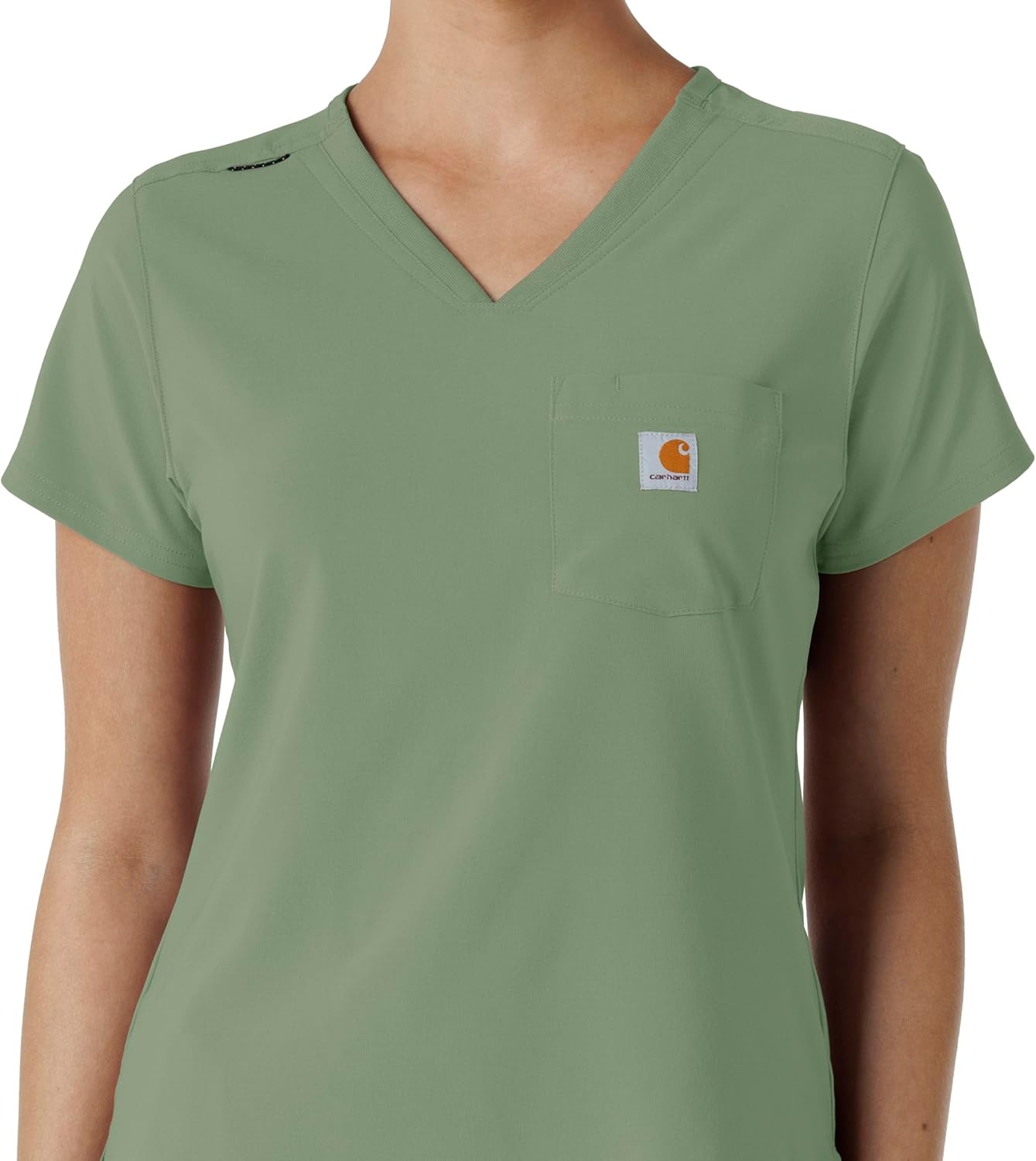 image:imageCarhartt Force CrossFlex Womens Tuckin Scrub TopGreen Slate