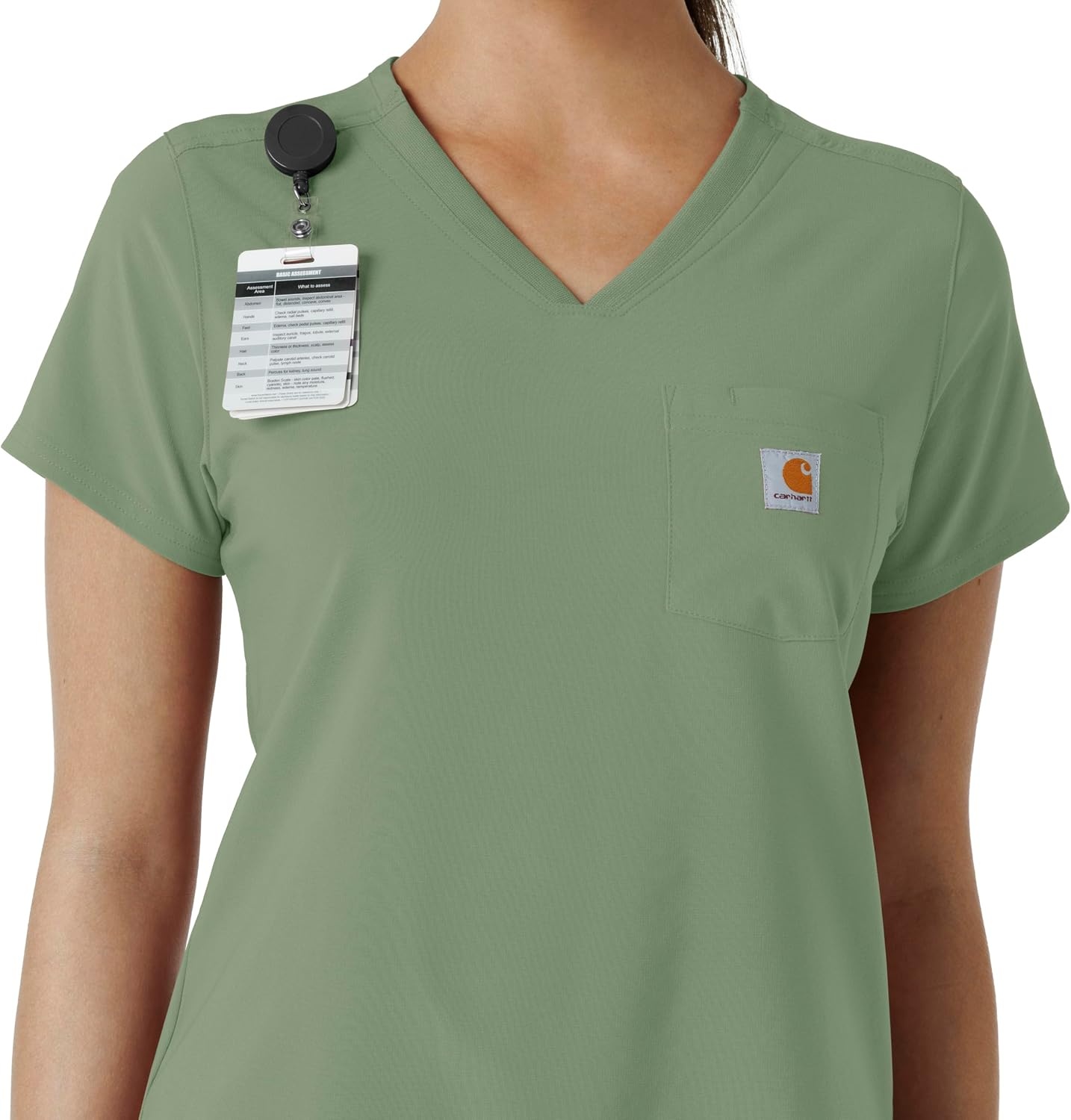 image:imageCarhartt Force CrossFlex Womens Tuckin Scrub TopGreen Slate