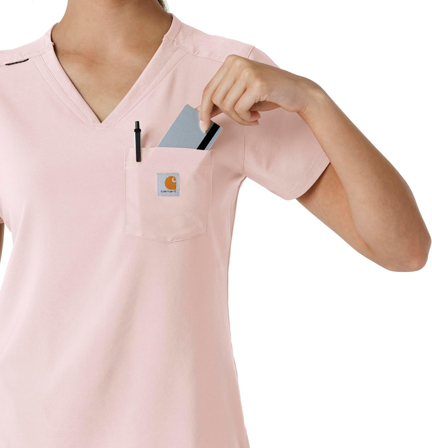 image:imageCarhartt Force CrossFlex Womens Tuckin Scrub TopSoft Rose