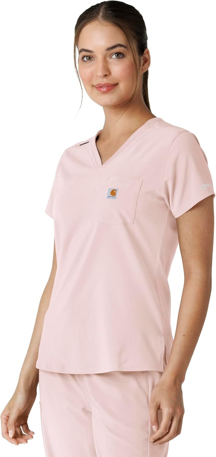 image:imageCarhartt Force CrossFlex Womens Tuckin Scrub TopSoft Rose