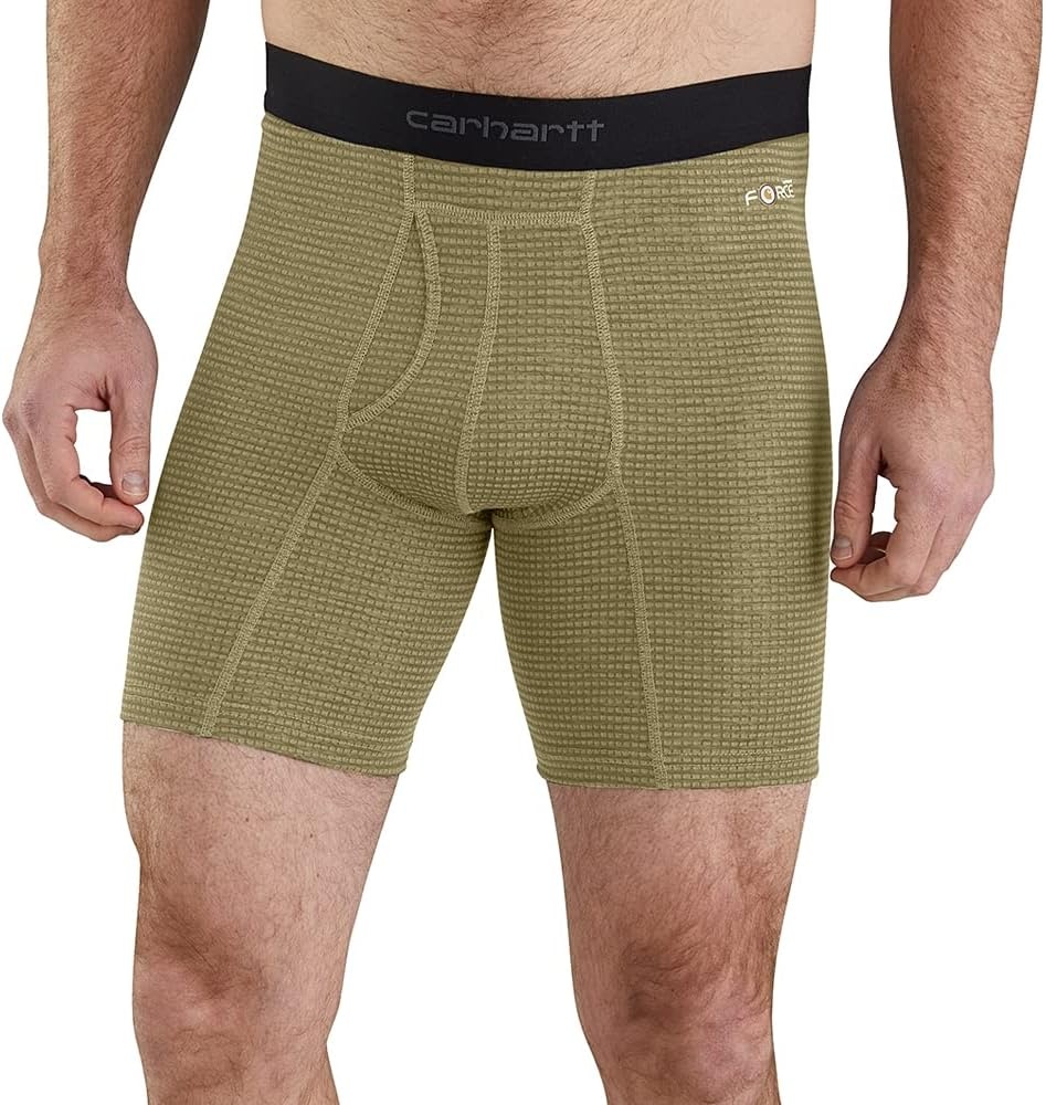 image:imageCarhartt Mens MBB123 8 Inch Tech Boxer BriefBurnt Olive Grid