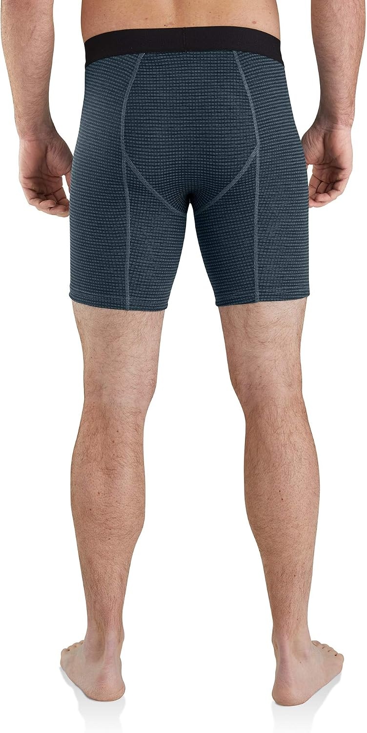 image:imageCarhartt Mens MBB123 8 Inch Tech Boxer BriefNavy Grid