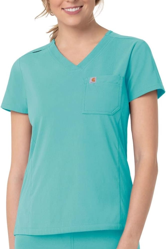 image:imageCarhartt Rugged Flex Peak Womens Tuckin Scrub TopAqua Sea