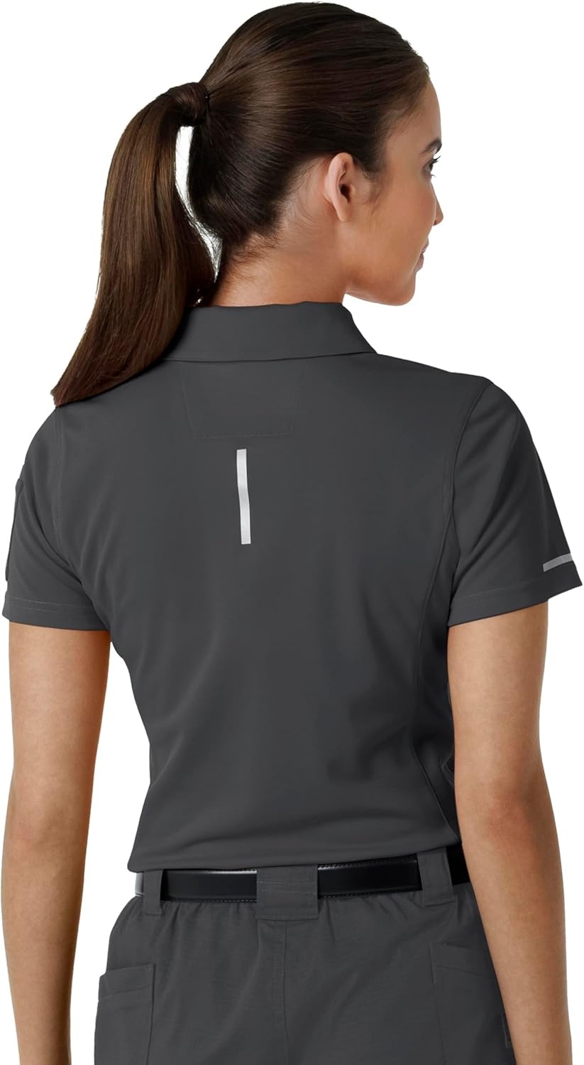 image:imageCarhartt Rugged Flex RSCU Womens Lightweight Short Sleeve Polo Scrub TopPewter