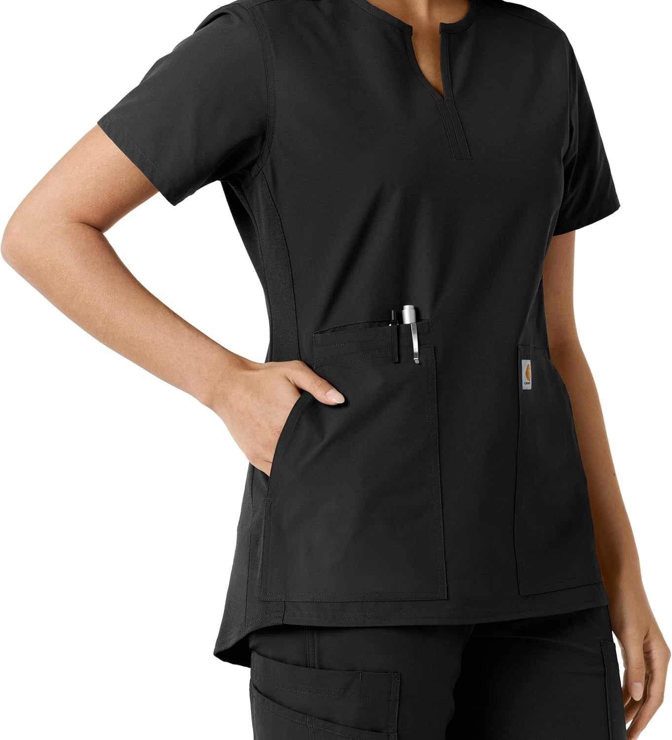 image:imageCarhartt Scrubs C12413 Womens Force Essentials Modern Fit Notch NeckBlack