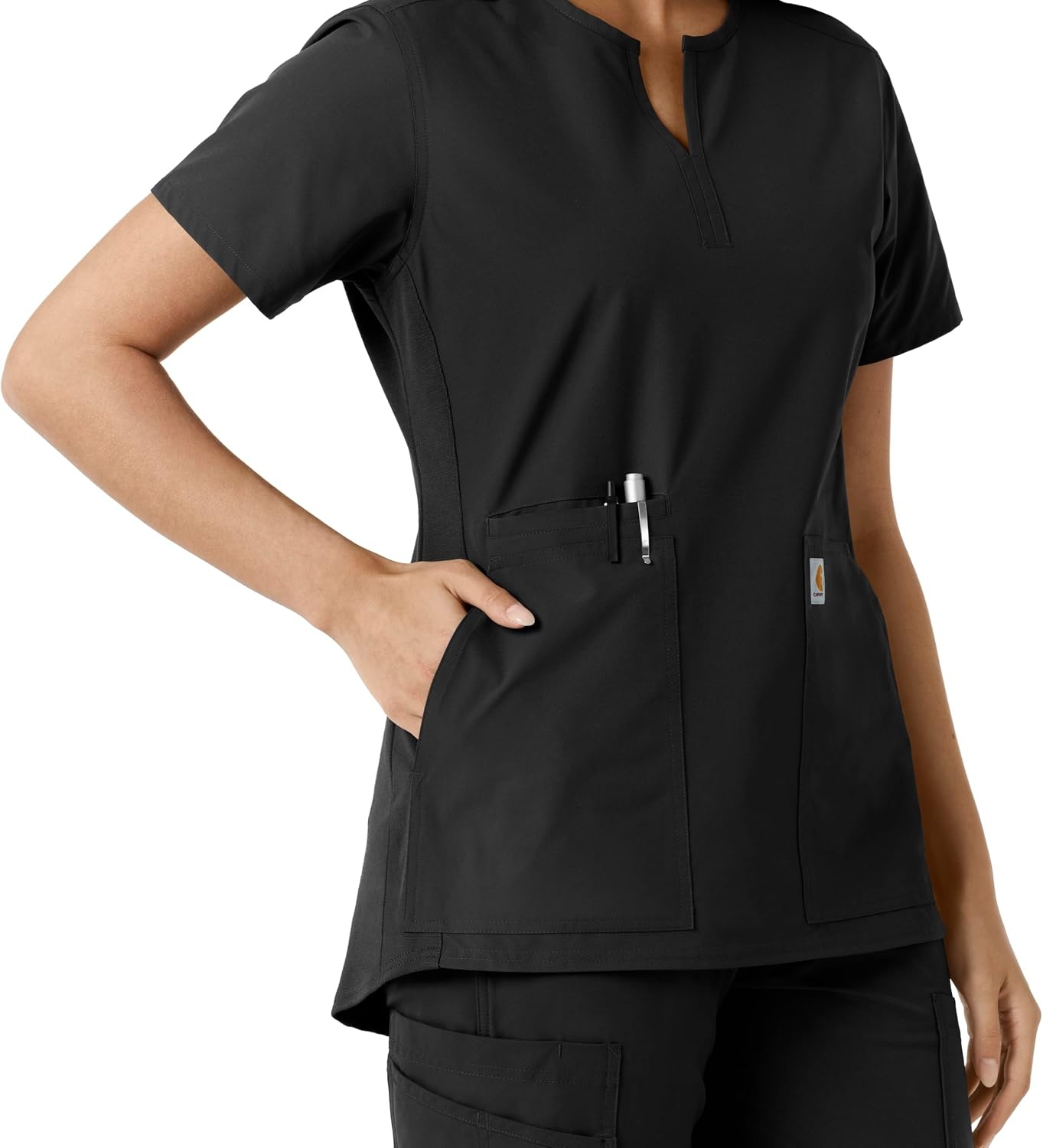 image:imageCarhartt Scrubs C12413 Womens Force Essentials Modern Fit Notch NeckBlack