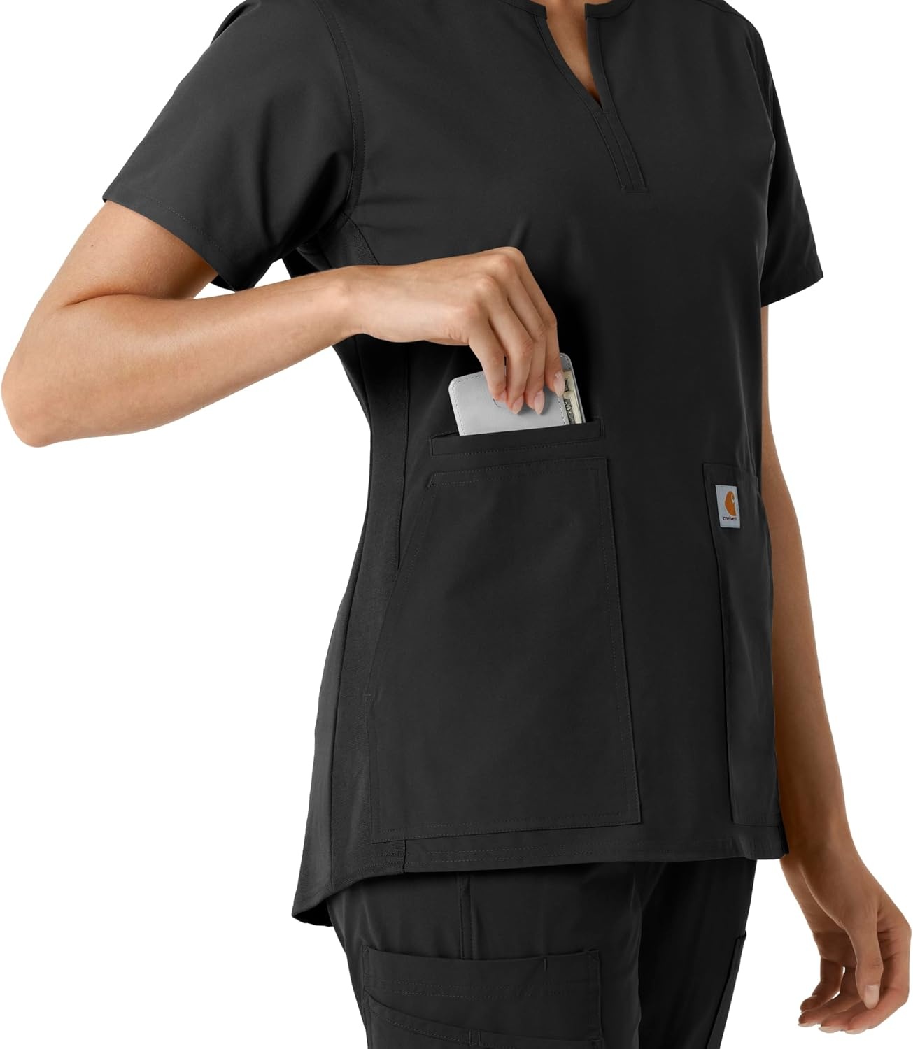 image:imageCarhartt Scrubs C12413 Womens Force Essentials Modern Fit Notch NeckBlack