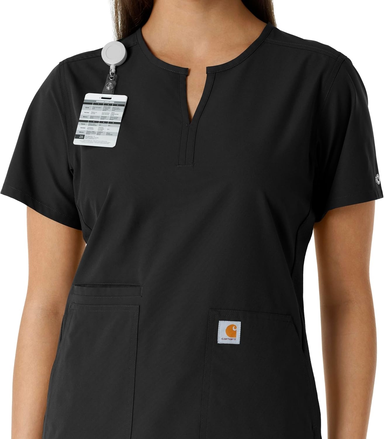 image:imageCarhartt Scrubs C12413 Womens Force Essentials Modern Fit Notch NeckBlack