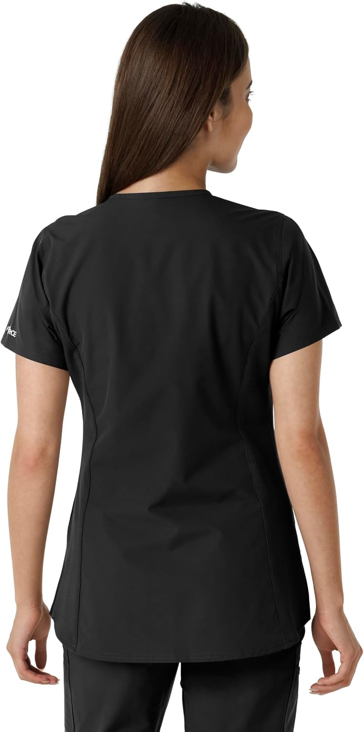 image:imageCarhartt Scrubs C12413 Womens Force Essentials Modern Fit Notch NeckBlack
