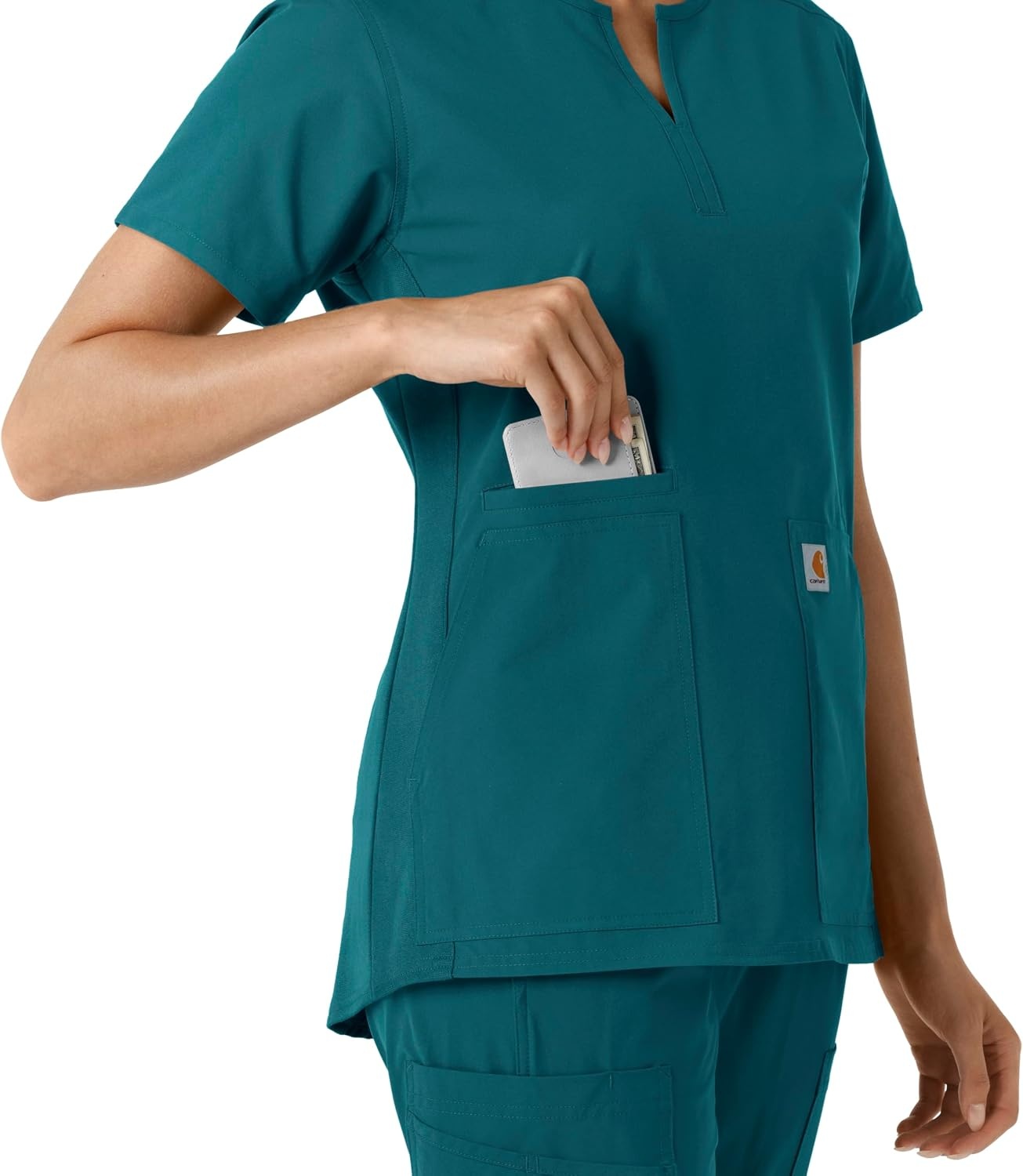 image:imageCarhartt Scrubs C12413 Womens Force Essentials Modern Fit Notch NeckCaribbean