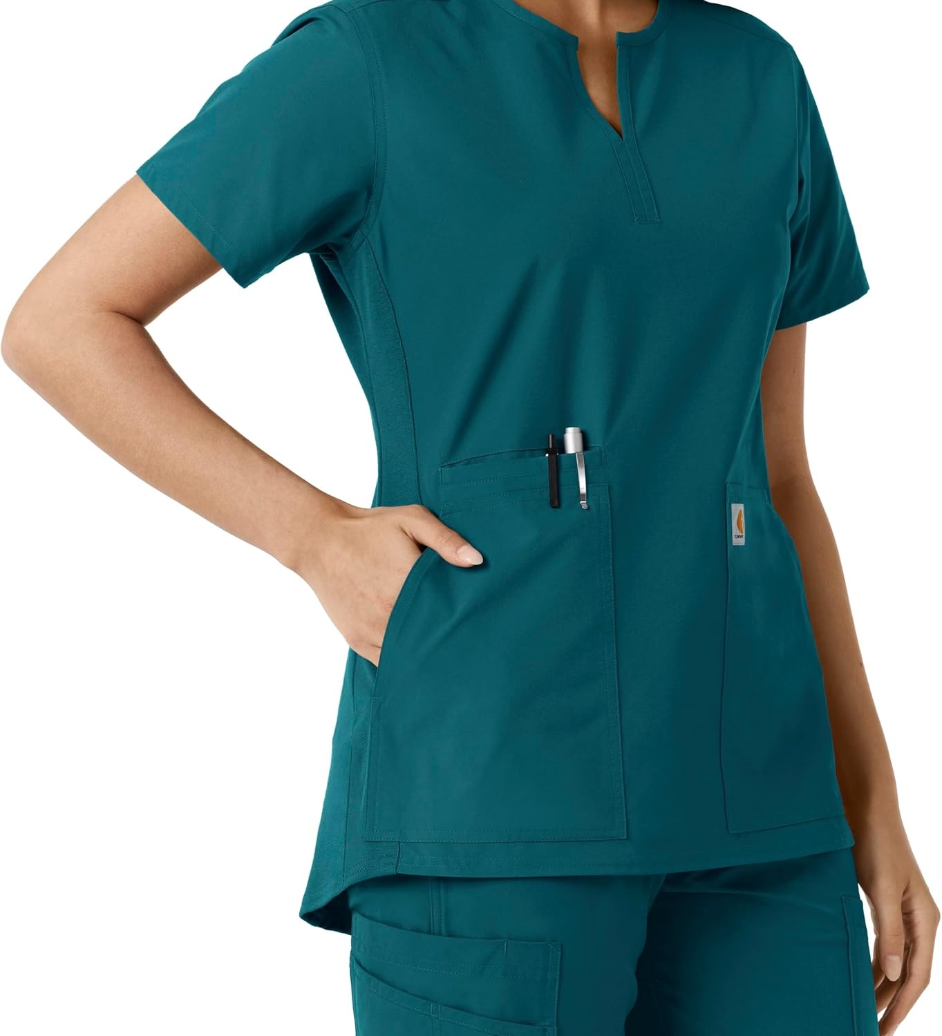 image:imageCarhartt Scrubs C12413 Womens Force Essentials Modern Fit Notch NeckCaribbean