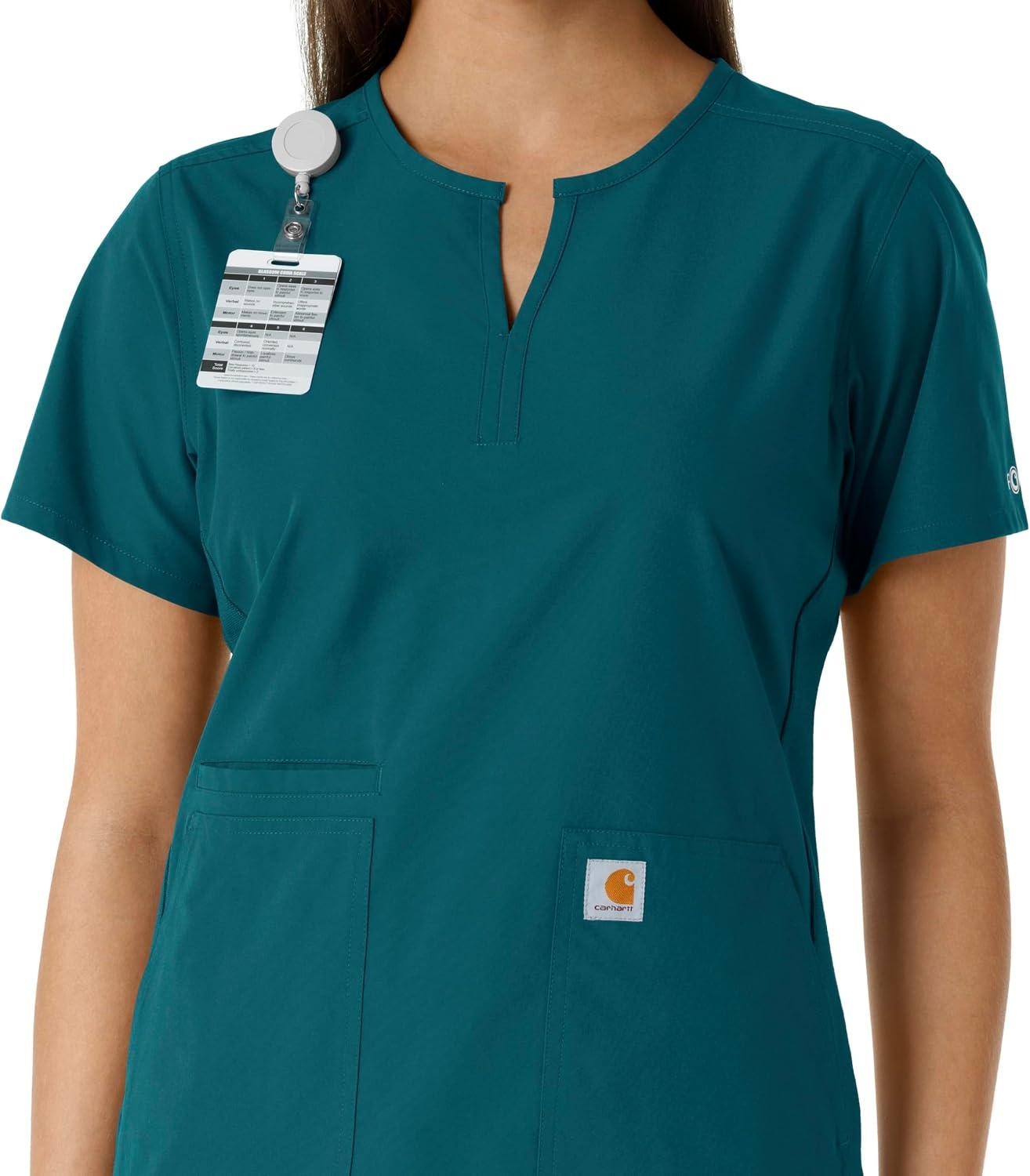image:imageCarhartt Scrubs C12413 Womens Force Essentials Modern Fit Notch NeckCaribbean
