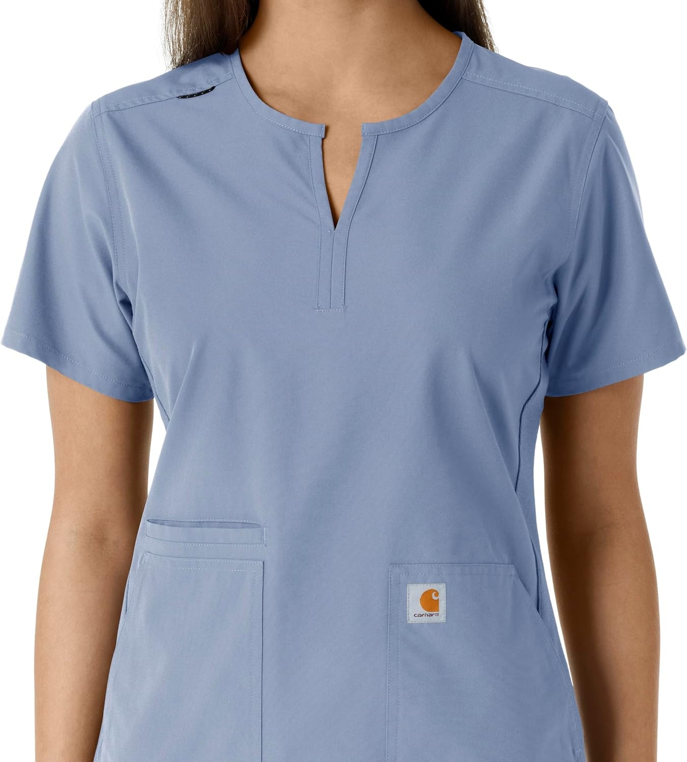 image:imageCarhartt Scrubs C12413 Womens Force Essentials Modern Fit Notch NeckCeil Blue