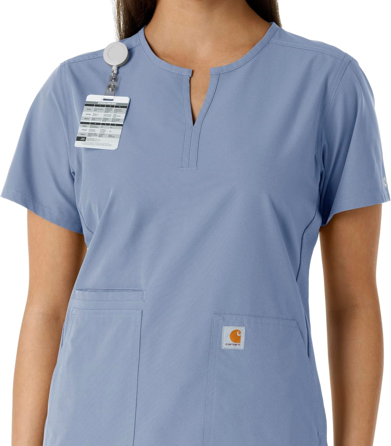 image:imageCarhartt Scrubs C12413 Womens Force Essentials Modern Fit Notch NeckCeil Blue