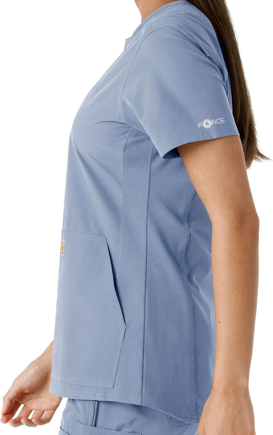 image:imageCarhartt Scrubs C12413 Womens Force Essentials Modern Fit Notch NeckCeil Blue