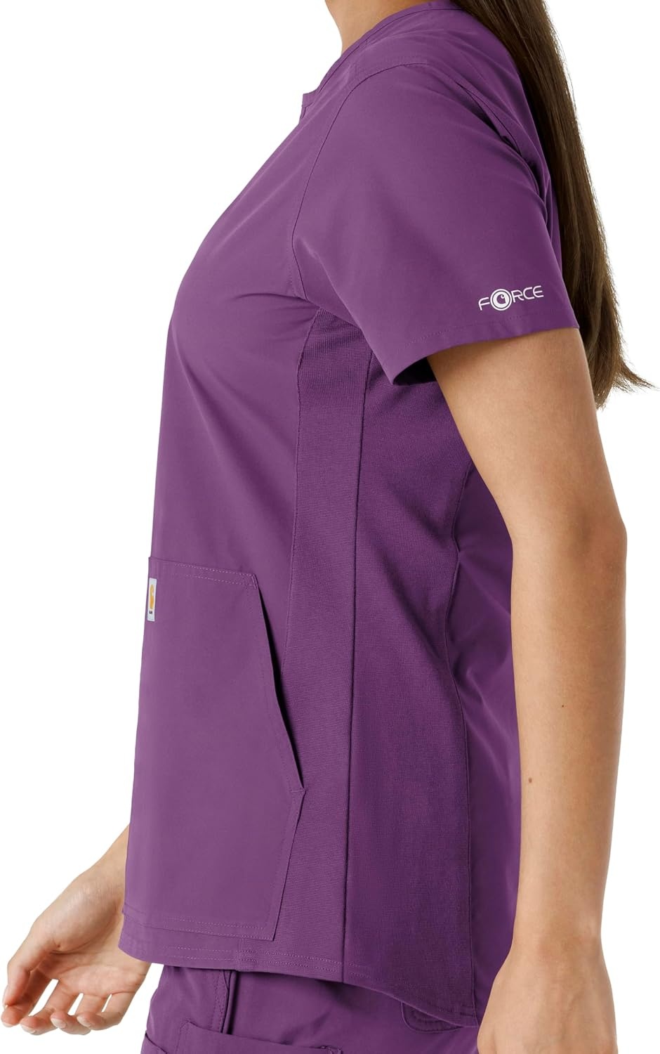 image:imageCarhartt Scrubs C12413 Womens Force Essentials Modern Fit Notch NeckEggplant