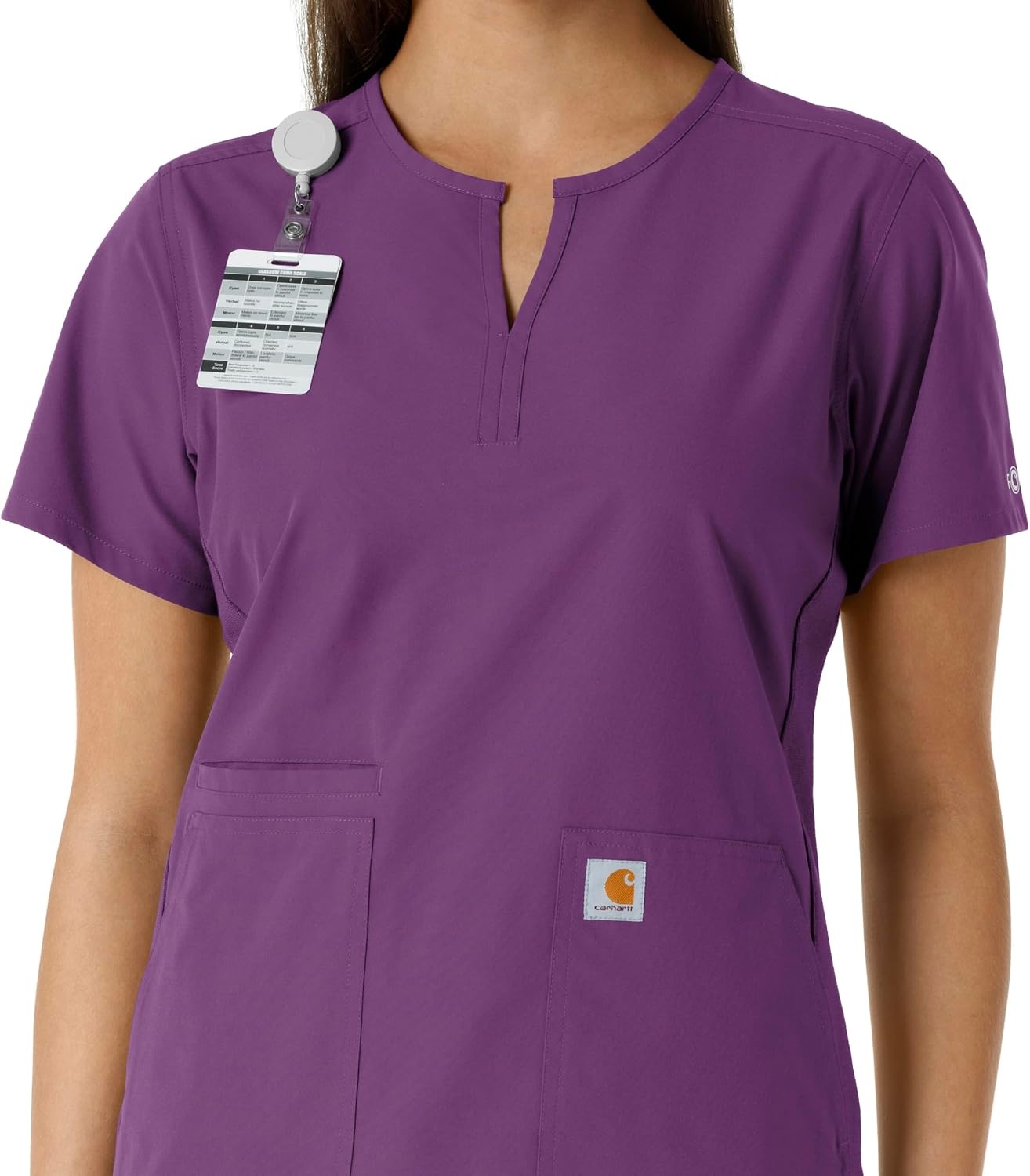 image:imageCarhartt Scrubs C12413 Womens Force Essentials Modern Fit Notch NeckEggplant
