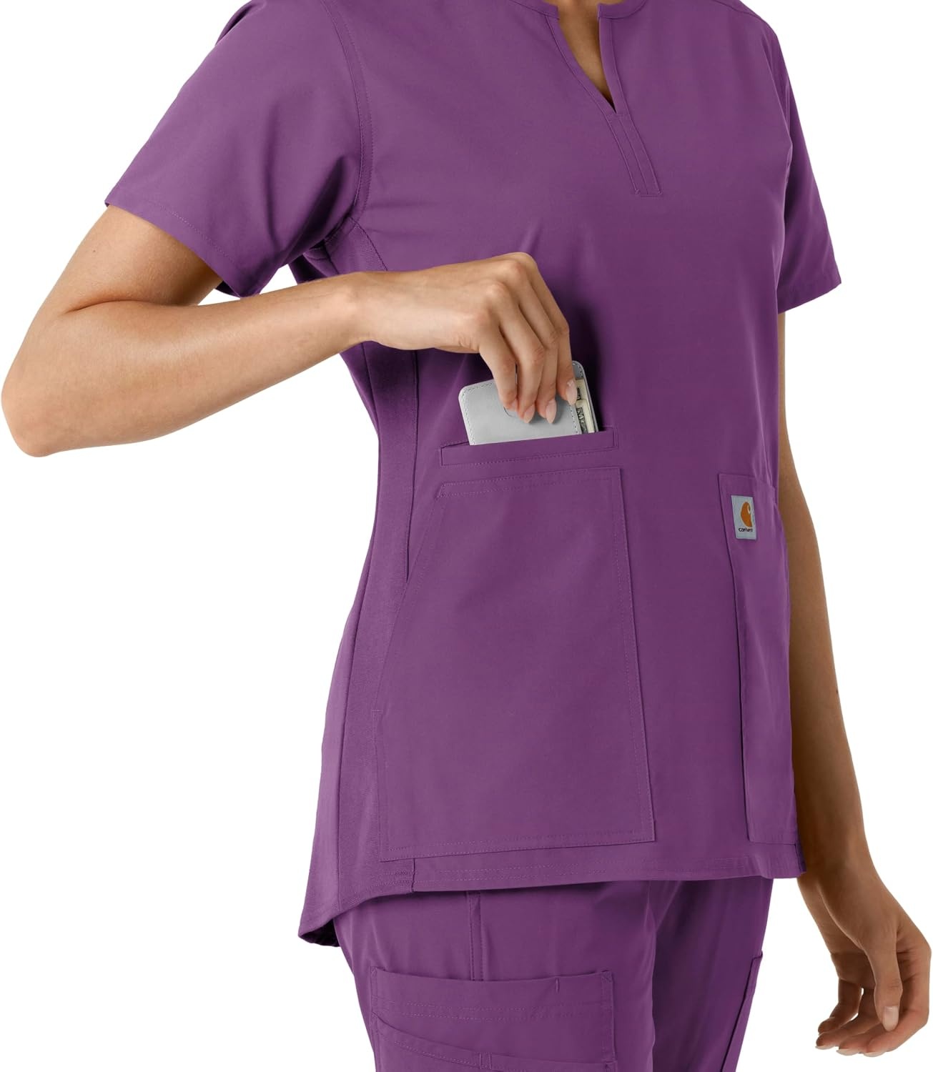 image:imageCarhartt Scrubs C12413 Womens Force Essentials Modern Fit Notch NeckEggplant