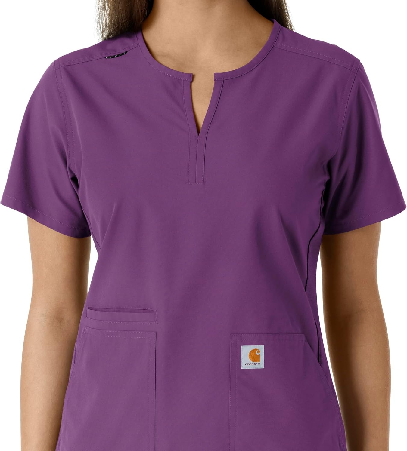 image:imageCarhartt Scrubs C12413 Womens Force Essentials Modern Fit Notch NeckEggplant