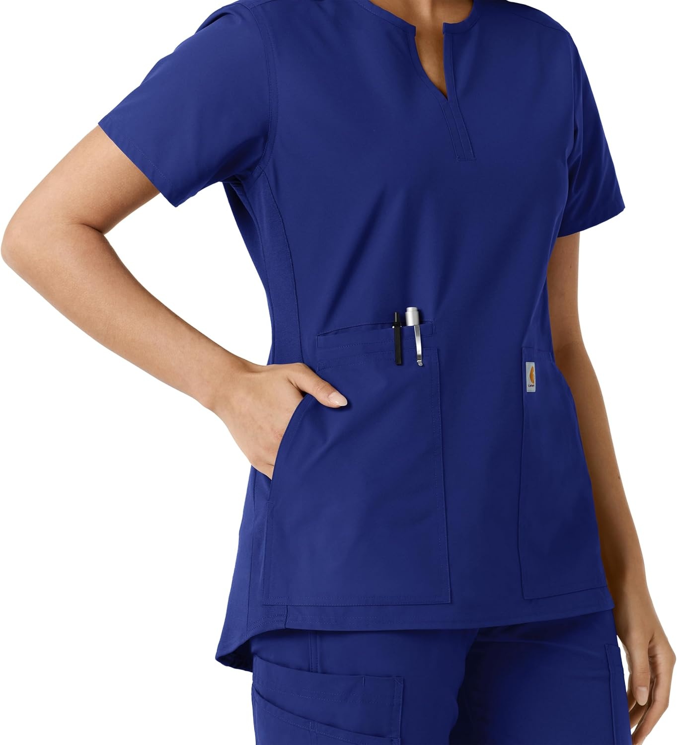 image:imageCarhartt Scrubs C12413 Womens Force Essentials Modern Fit Notch NeckGalaxy Blue