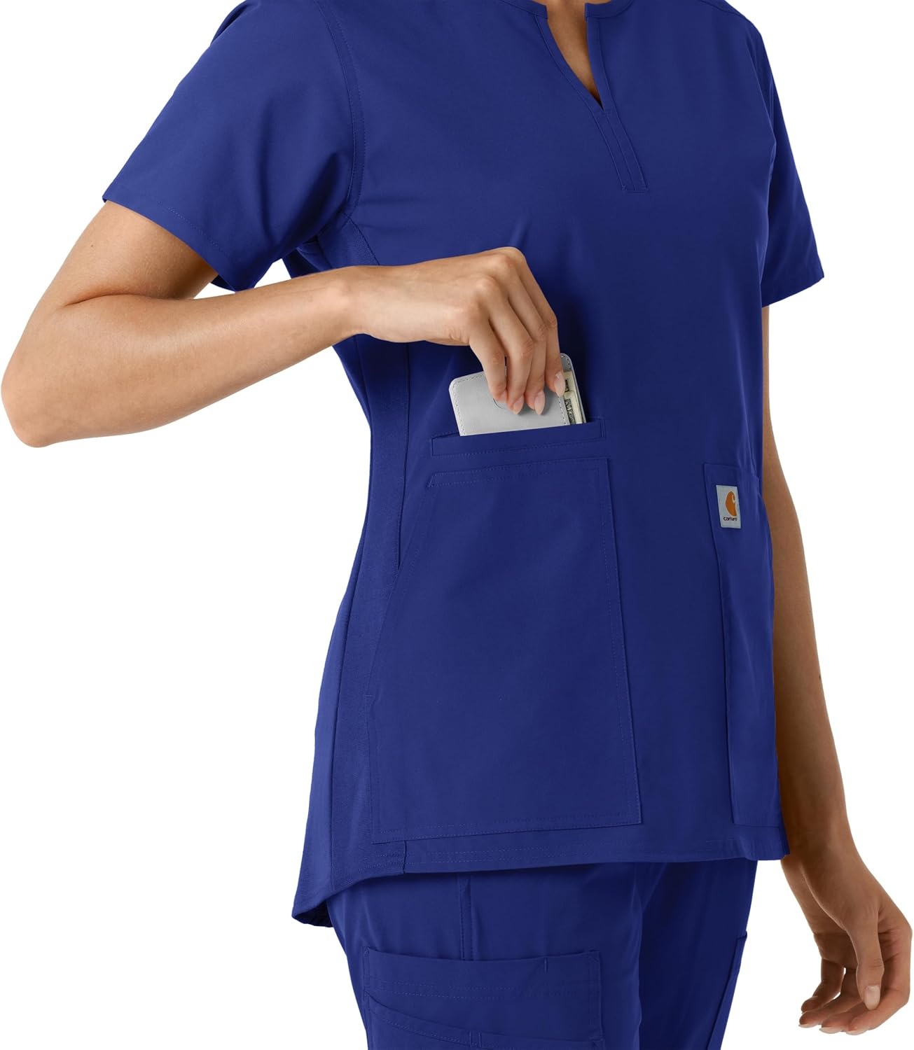 image:imageCarhartt Scrubs C12413 Womens Force Essentials Modern Fit Notch NeckGalaxy Blue