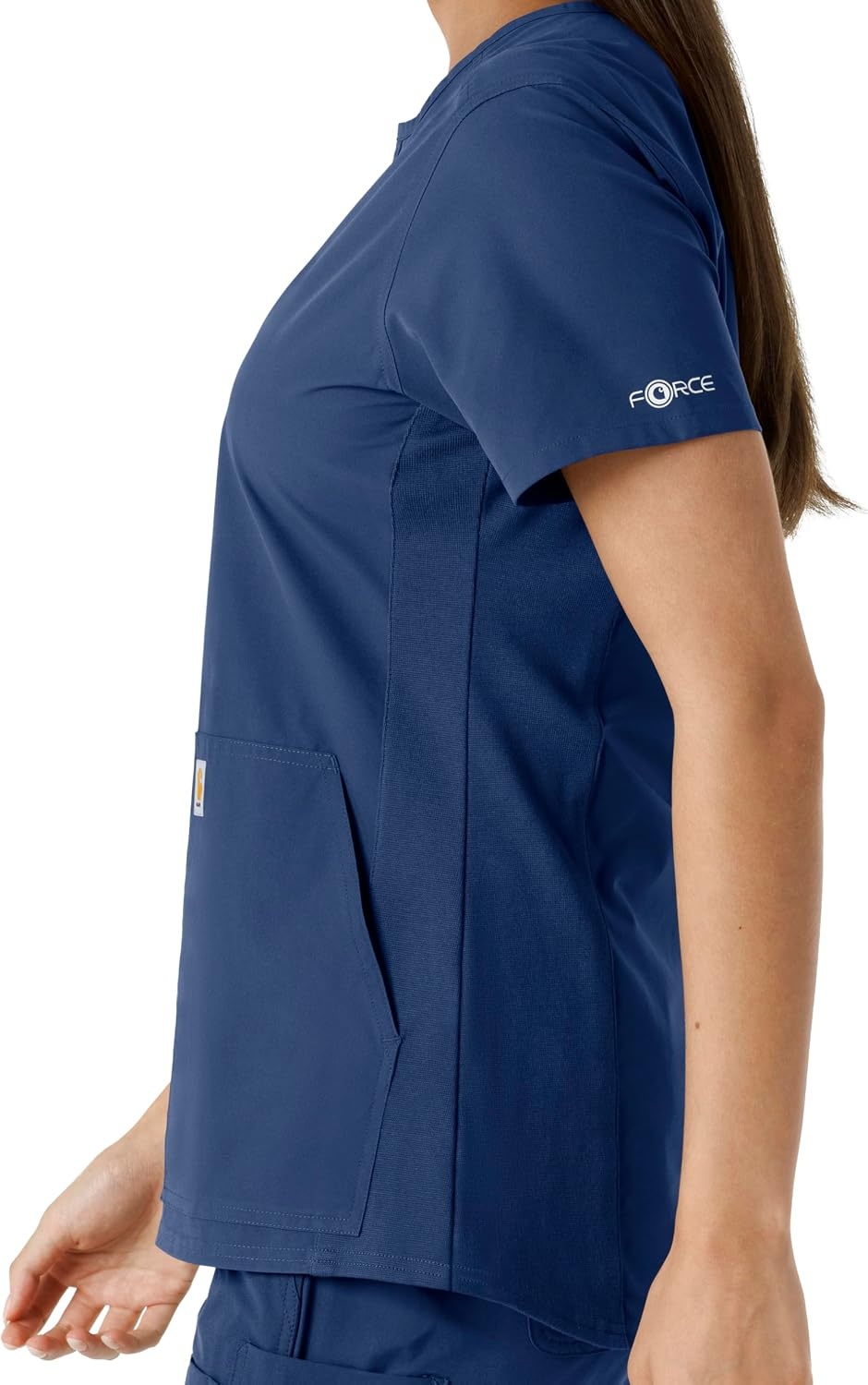 image:imageCarhartt Scrubs C12413 Womens Force Essentials Modern Fit Notch NeckNavy