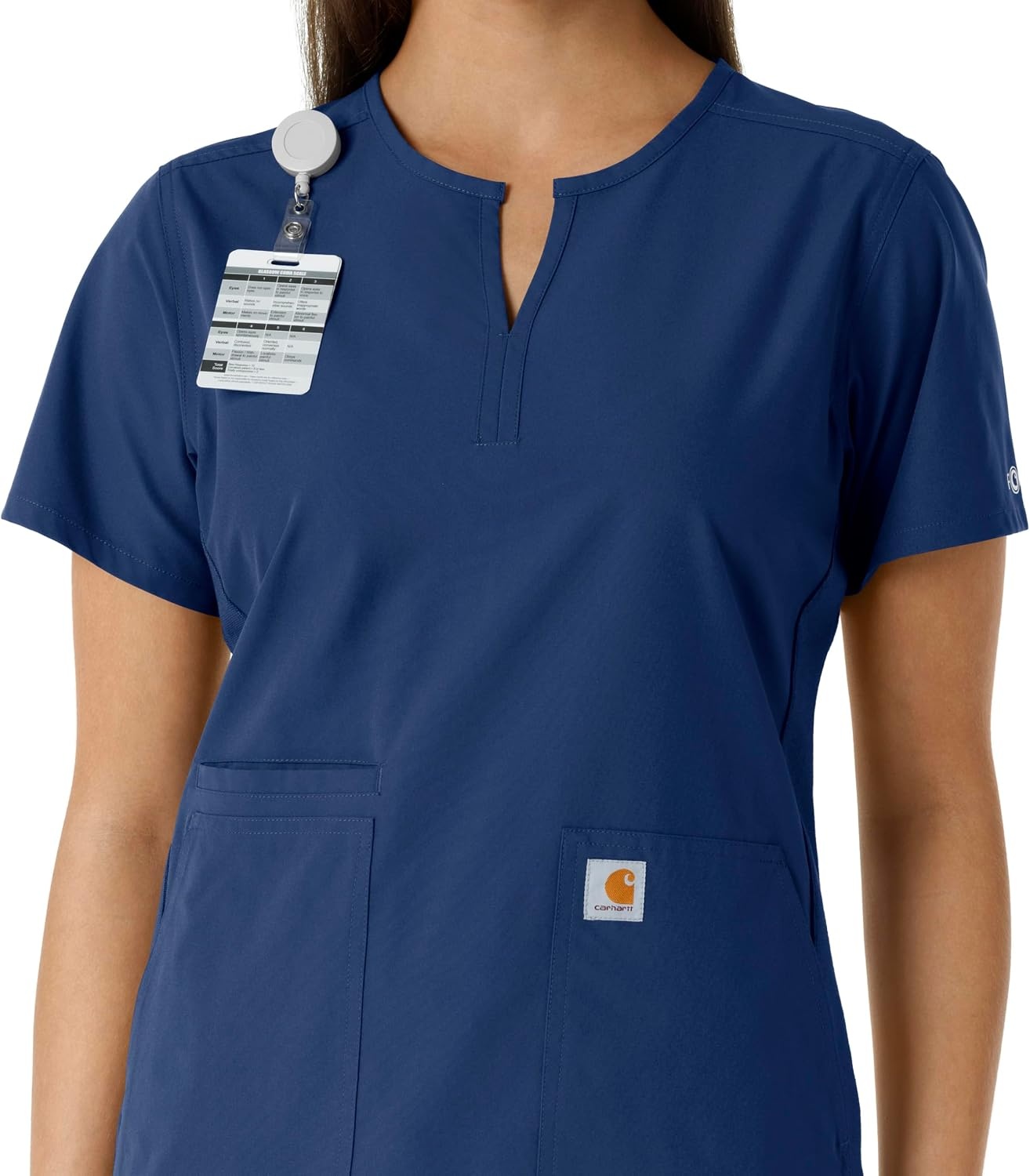 image:imageCarhartt Scrubs C12413 Womens Force Essentials Modern Fit Notch NeckNavy