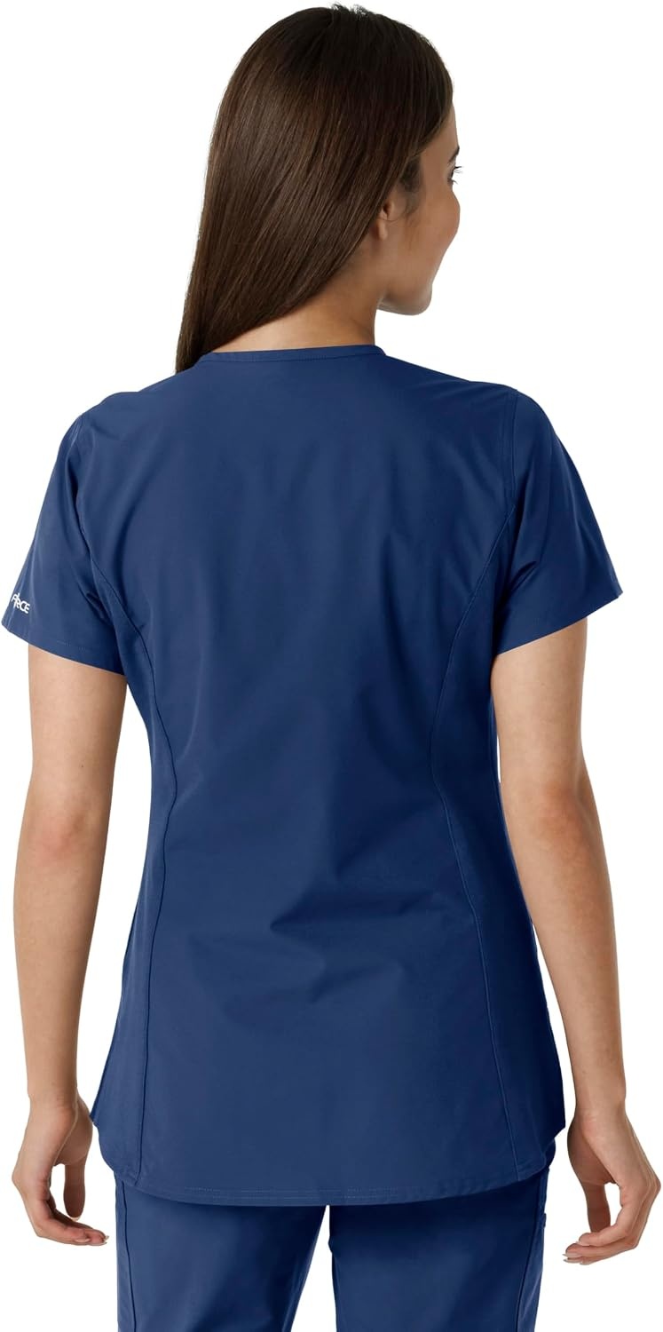 image:imageCarhartt Scrubs C12413 Womens Force Essentials Modern Fit Notch NeckNavy