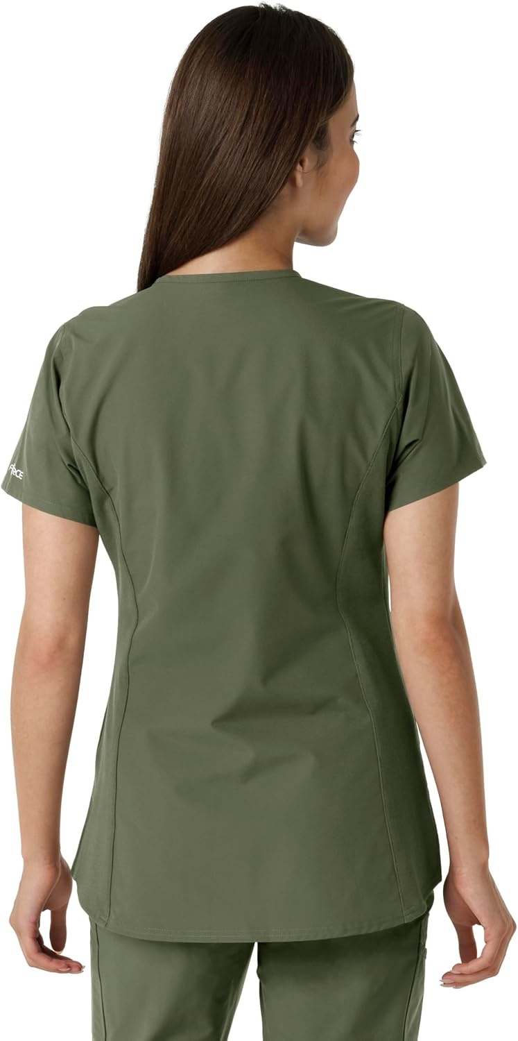 image:imageCarhartt Scrubs C12413 Womens Force Essentials Modern Fit Notch NeckOlive