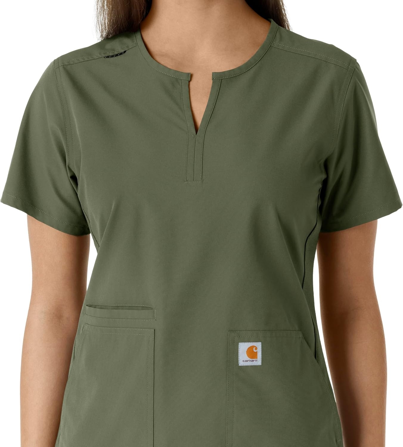 image:imageCarhartt Scrubs C12413 Womens Force Essentials Modern Fit Notch NeckOlive