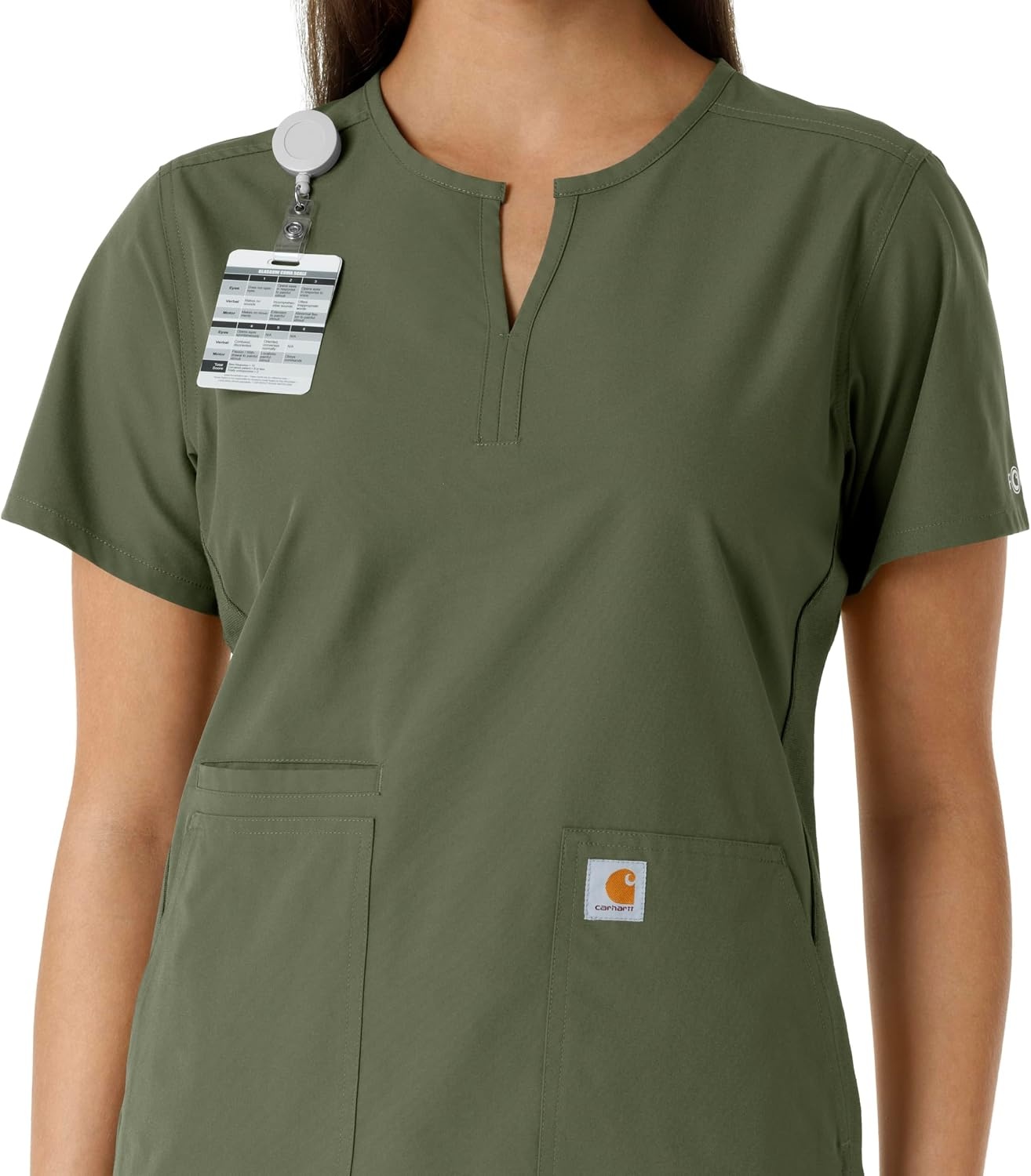 image:imageCarhartt Scrubs C12413 Womens Force Essentials Modern Fit Notch NeckOlive