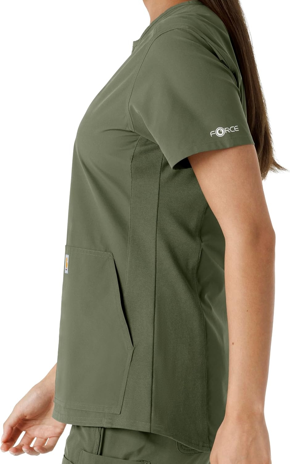 image:imageCarhartt Scrubs C12413 Womens Force Essentials Modern Fit Notch NeckOlive