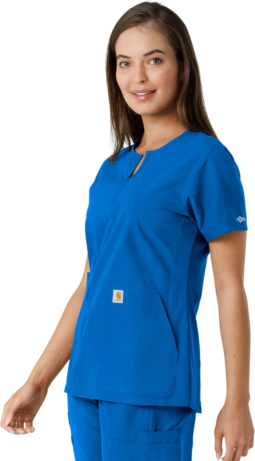 image:imageCarhartt Scrubs C12413 Womens Force Essentials Modern Fit Notch NeckRoyal